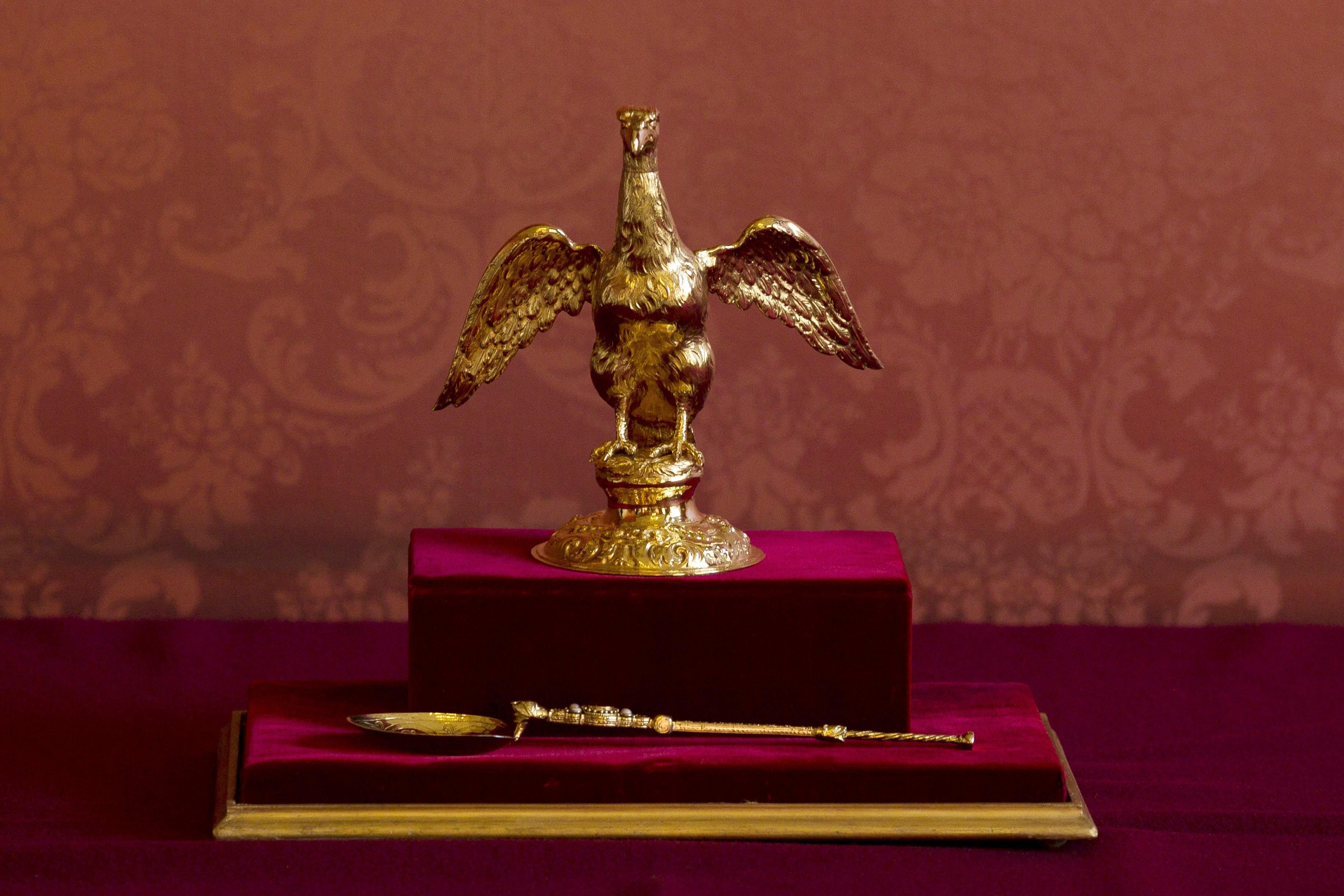 The Ampulla and Coronation Spoon used at the Coronation of Queen Elizabeth II in 1953