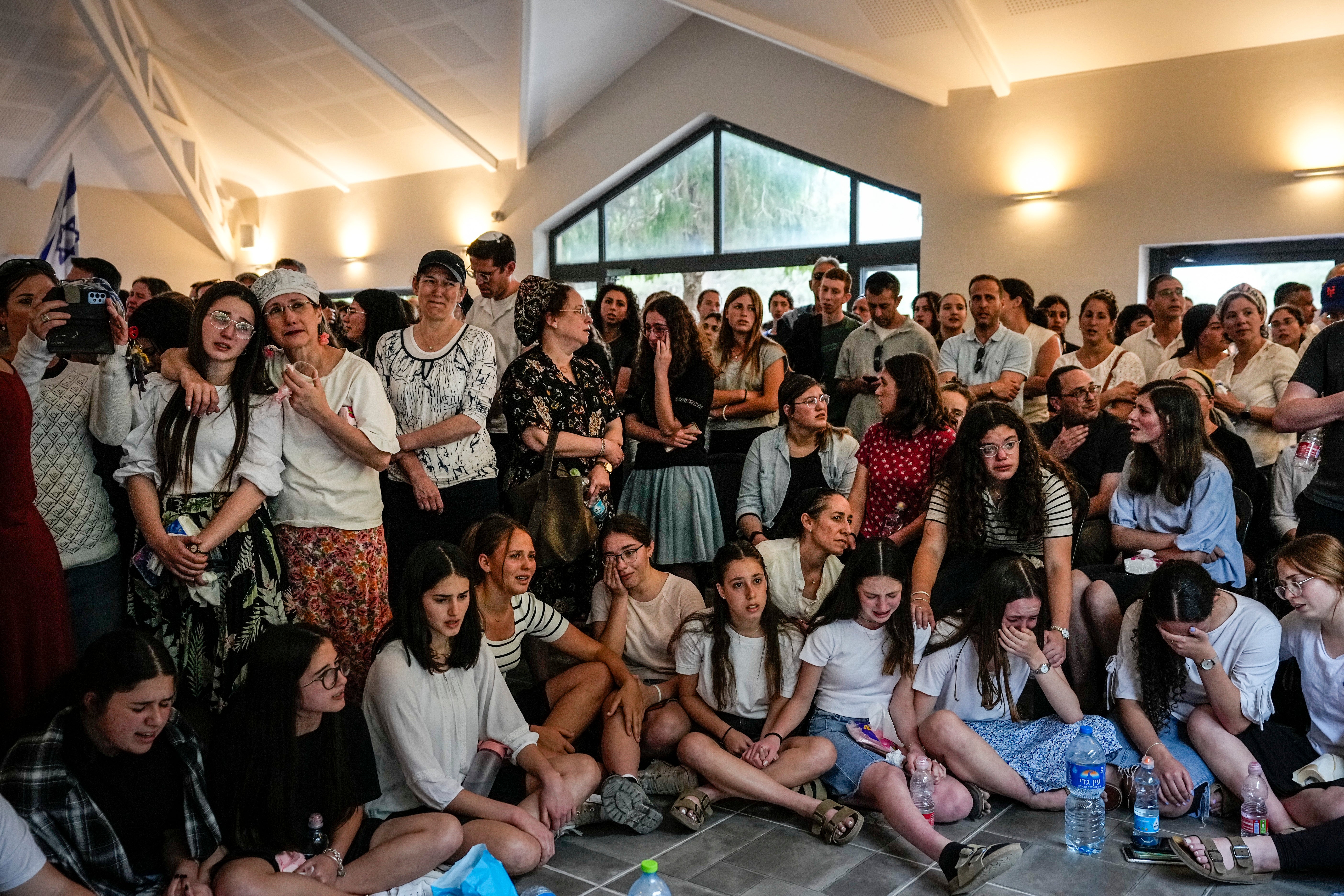 The emotional service was held in the Jewish settlement of Kfar Etzion