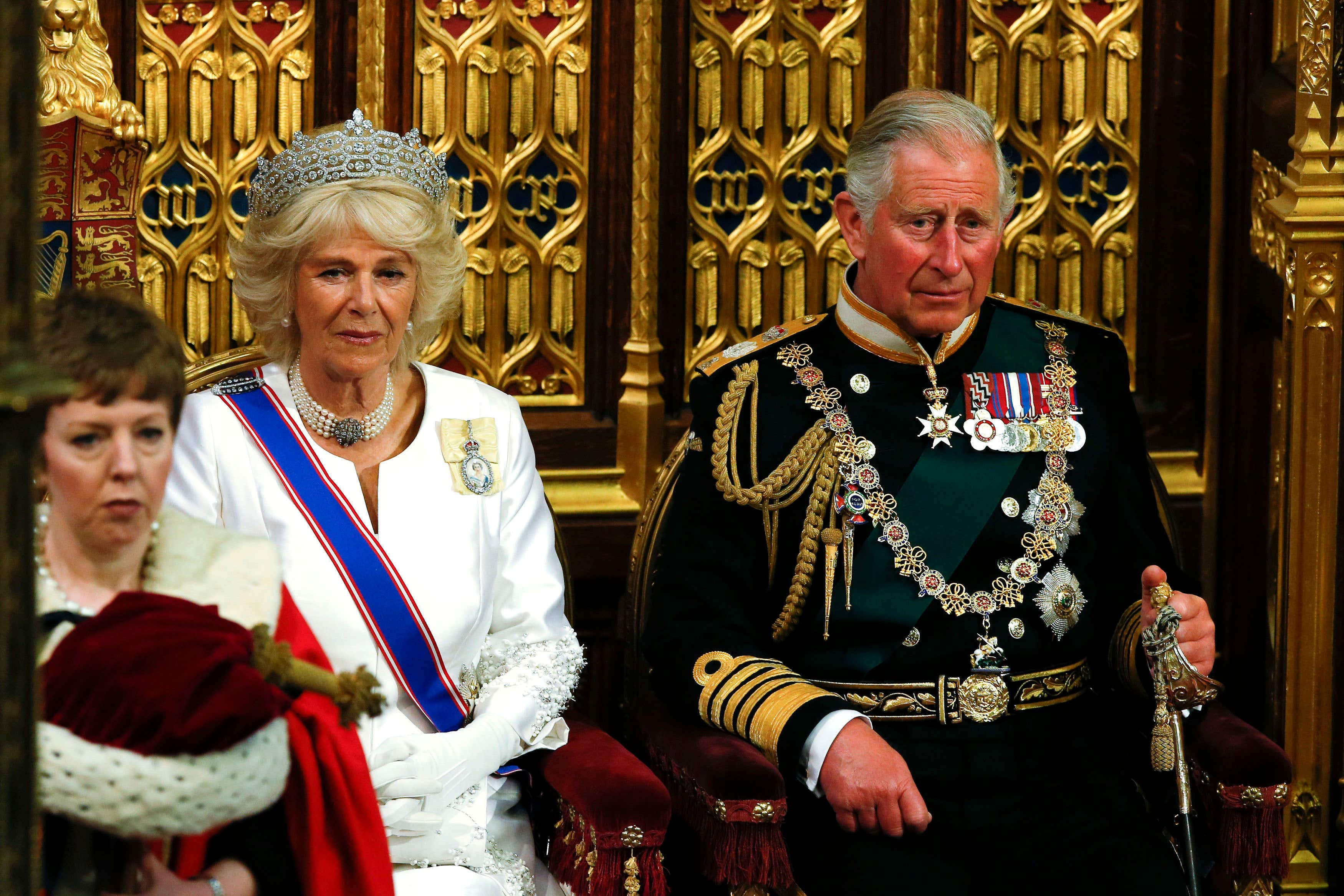 Charles and Camilla at a State Opening of Parliament (Alastair Grant/PA)