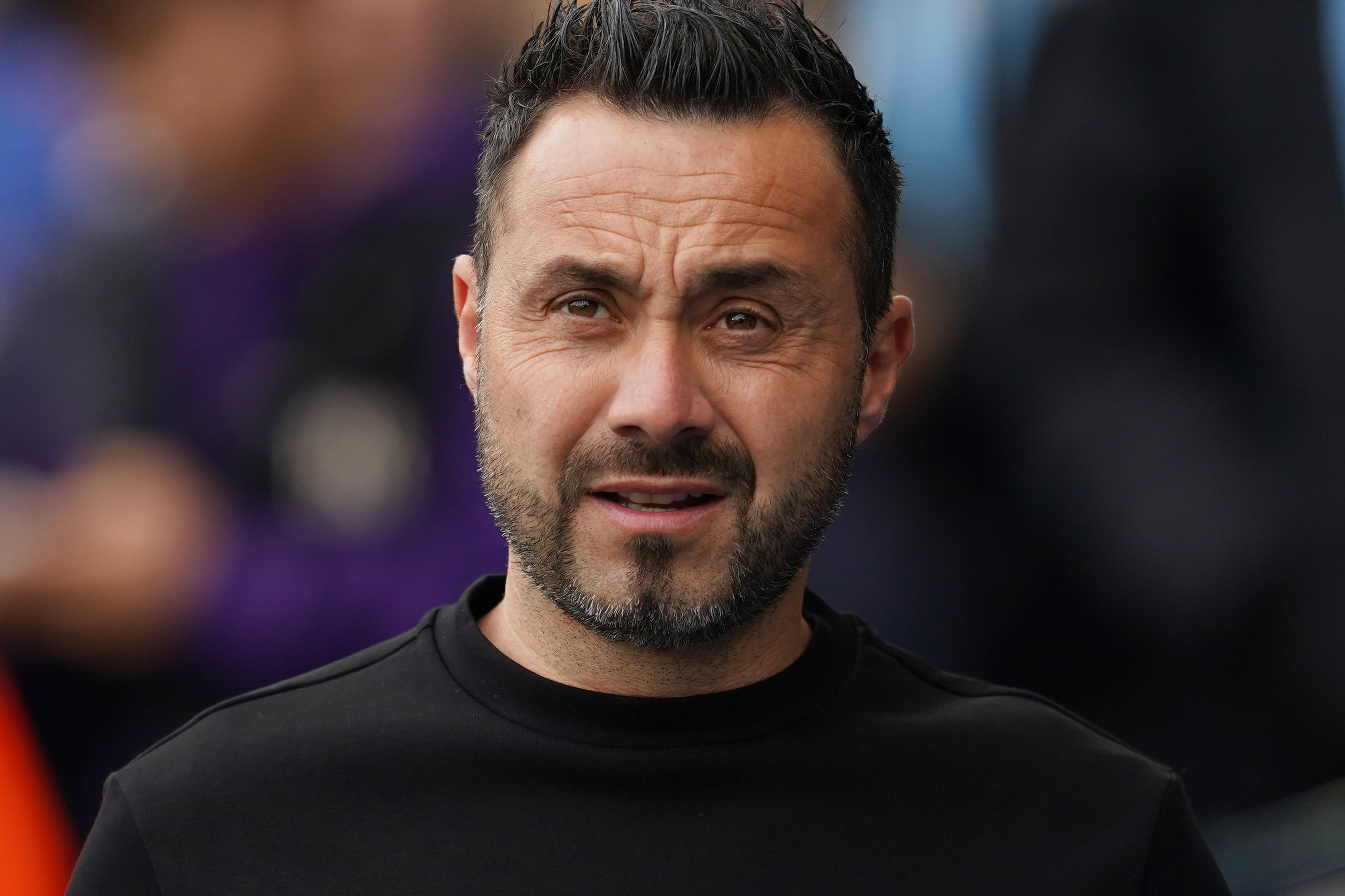 Brighton boss Roberto De Zerbi was sent off during their 2-1 defeat at Tottenham (Nick Potts/PA)