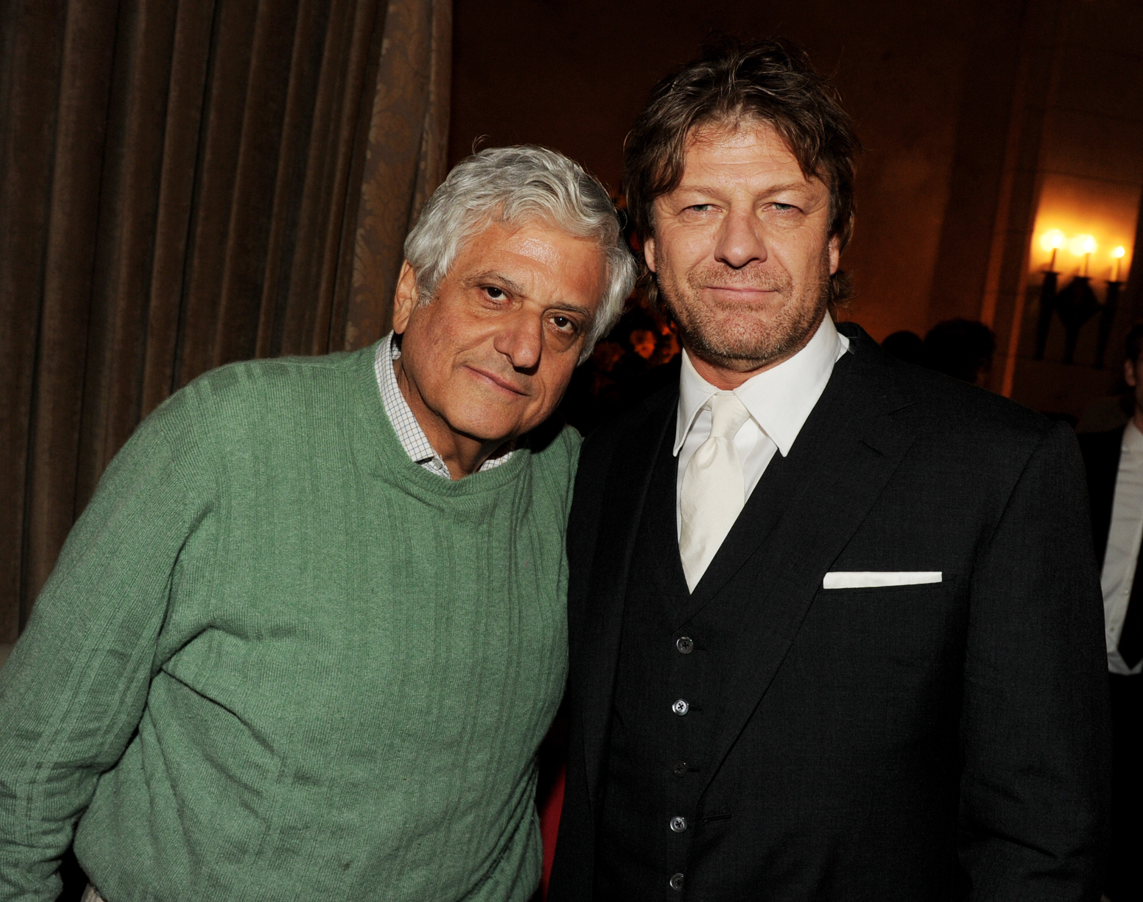 Lerner (left) in 2012 with Sean Bean