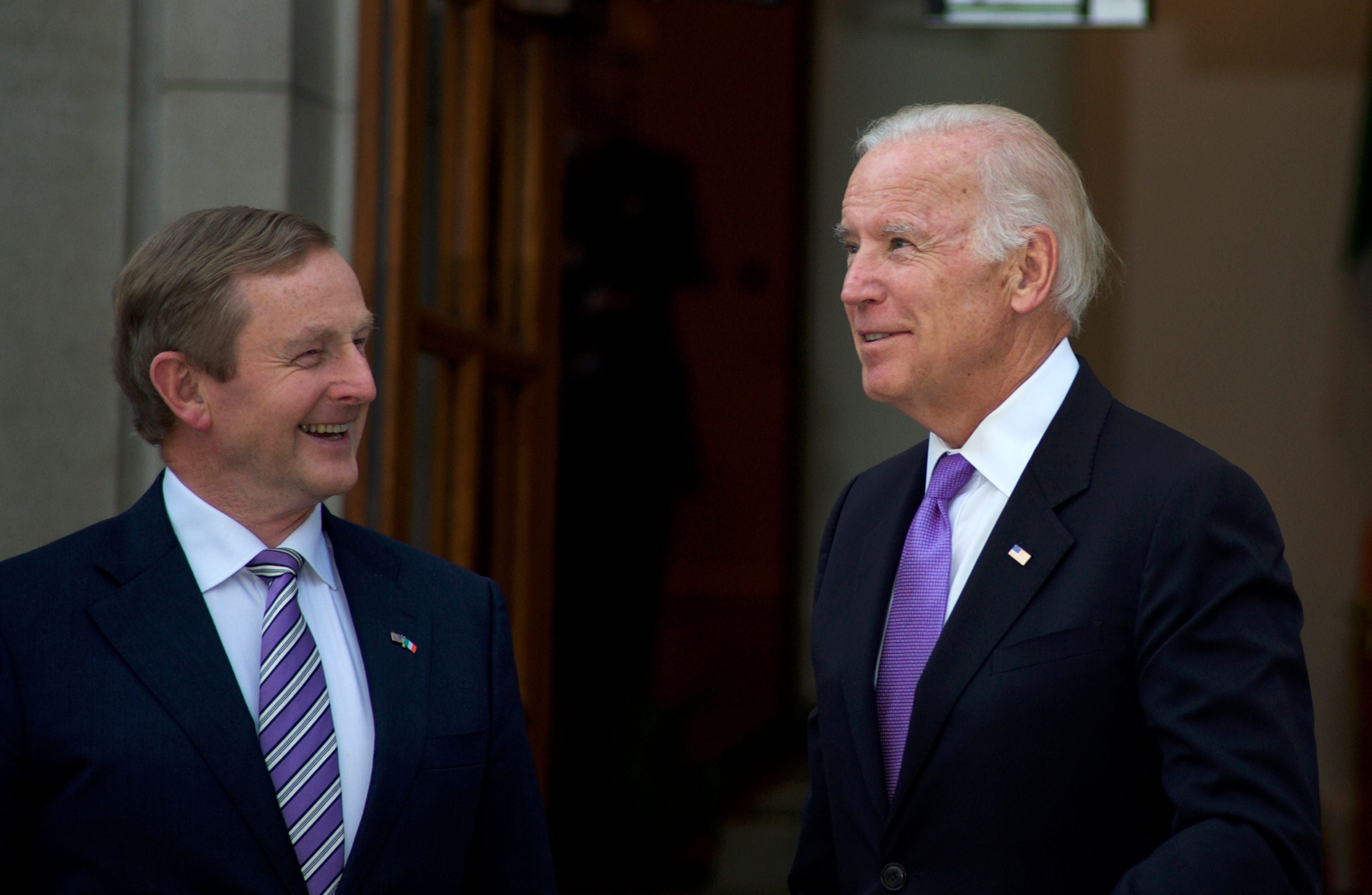 Joe Biden and Enda Kenny have met on many occasions, including in Dublin, in June 2016 (pictured)