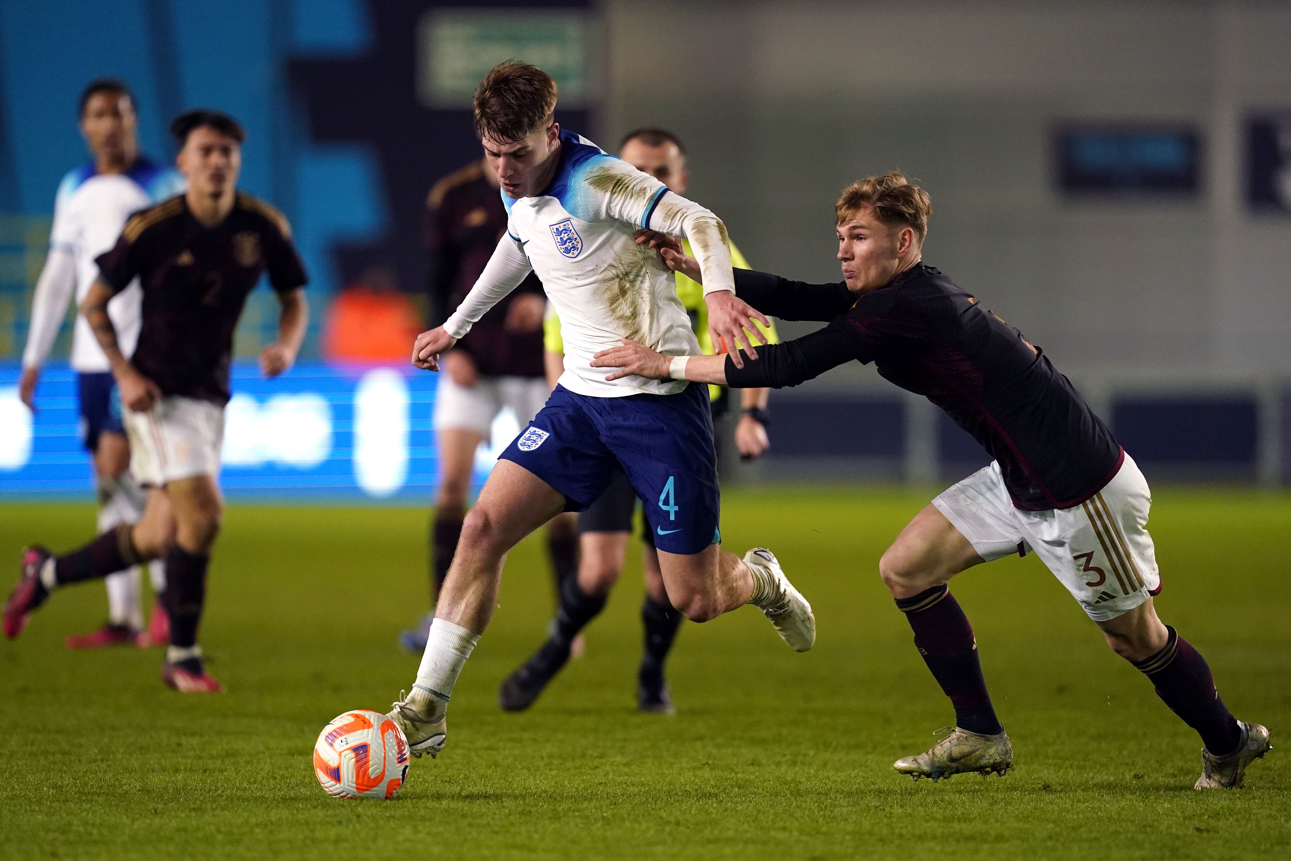 Alex Scott in action for England Under-20s (Martin Rickett/PA)