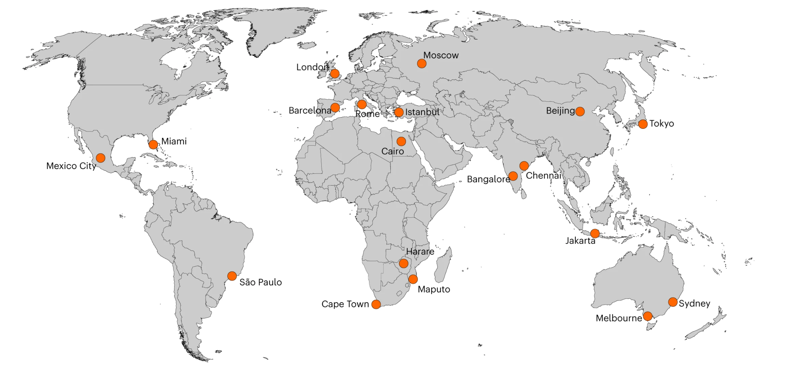 Cities which have suffered water shortages