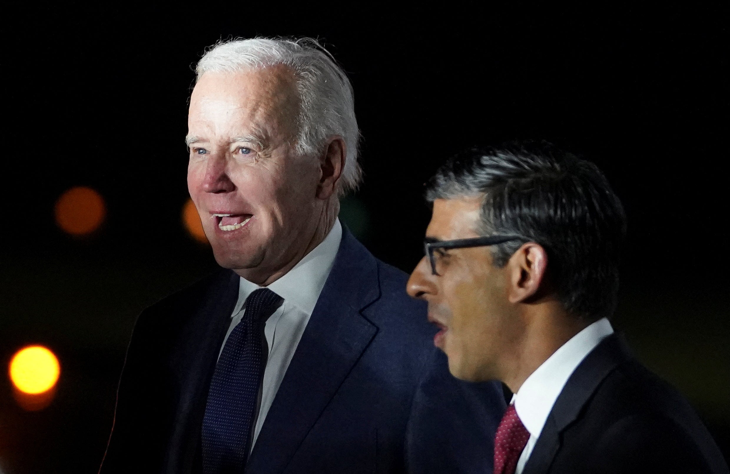 Mr Biden met Rishi Sunak in Belfast, but the pair did not discuss a free trade agreement.