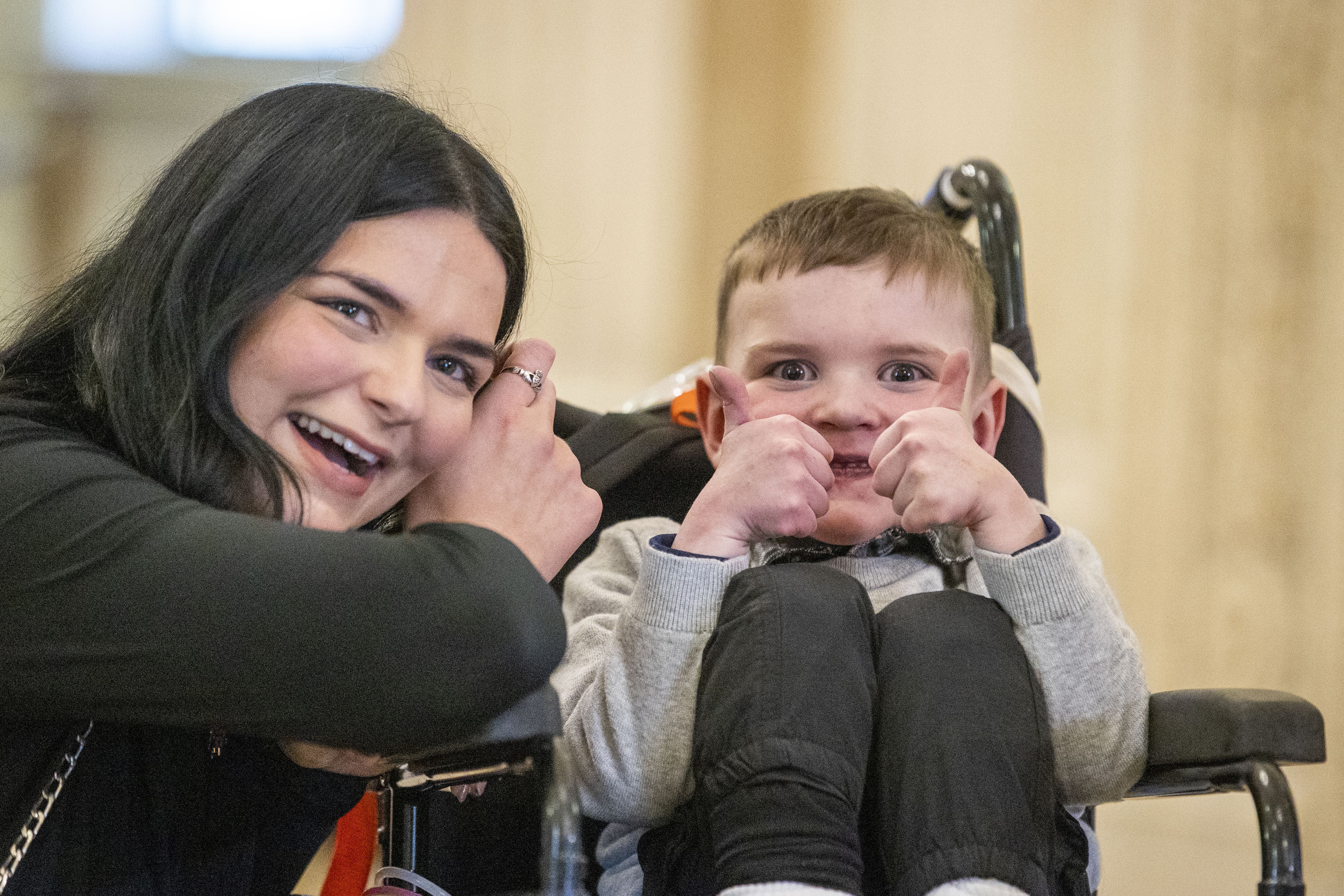 Daithi Mac Gabhann and mother Seph Ni Mheallain (PA/Liam McBurney)