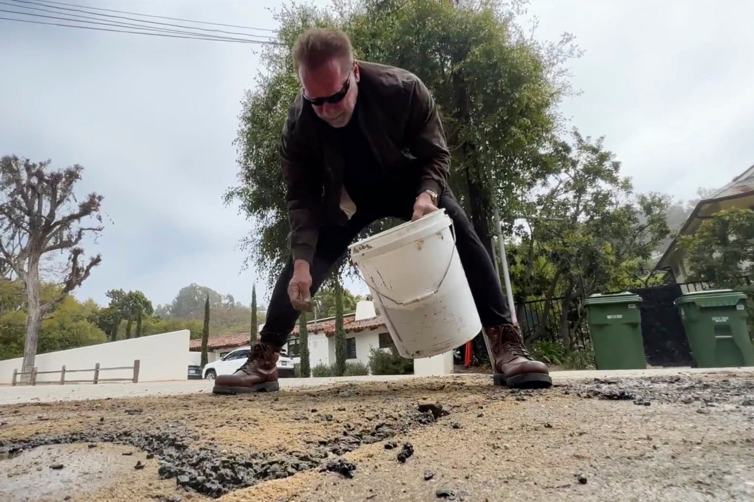 Schwarzenegger LA Potholes