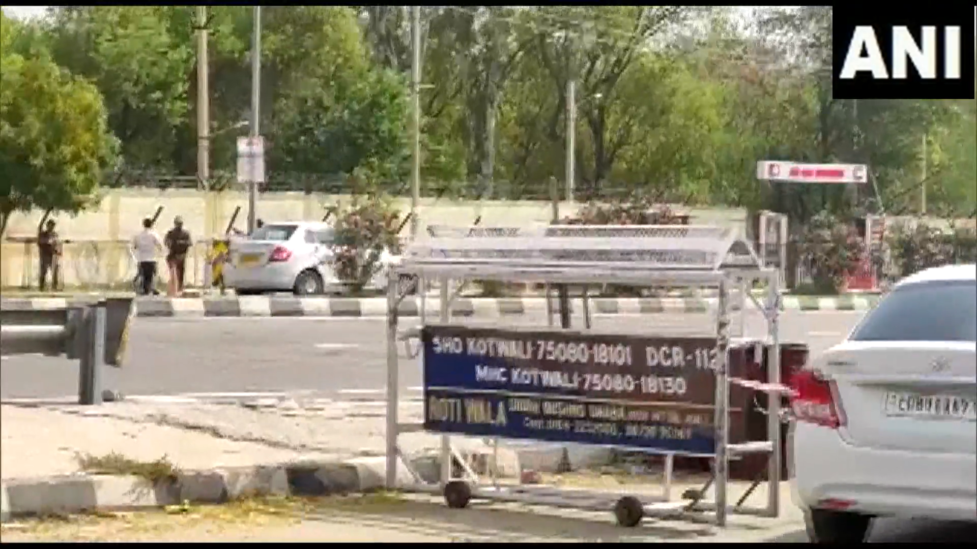 A screengrab from a video shows scenes outside the Bathinda military station in Punjab where four people were killed in a shootout