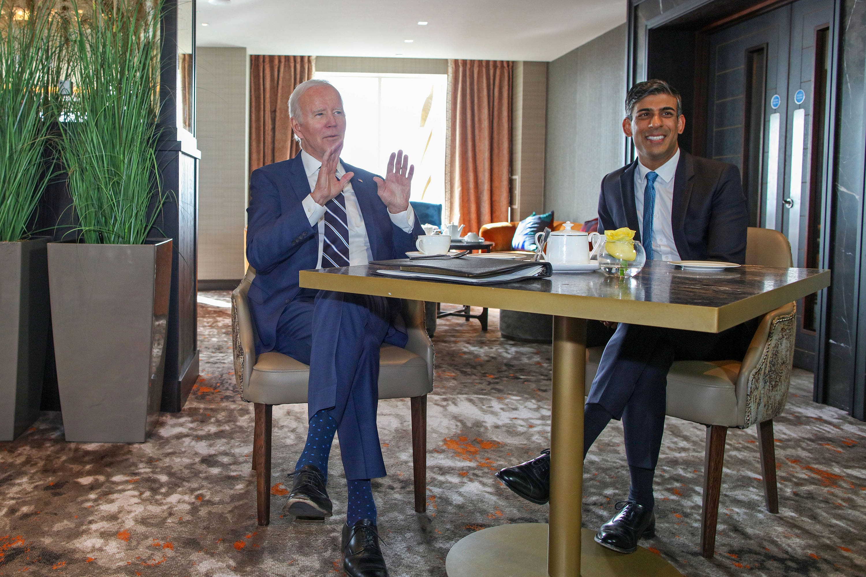 Joe Biden and Rishi Sunak (Paul Faith/PA)