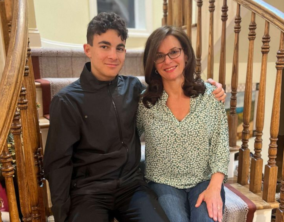 Lianne Mandelbaum and her son Josh, whose peanut allergy became the source of a complaint she filed against United Airline with the US Department of Transportation, claiming her request for an allergen buffer was denied