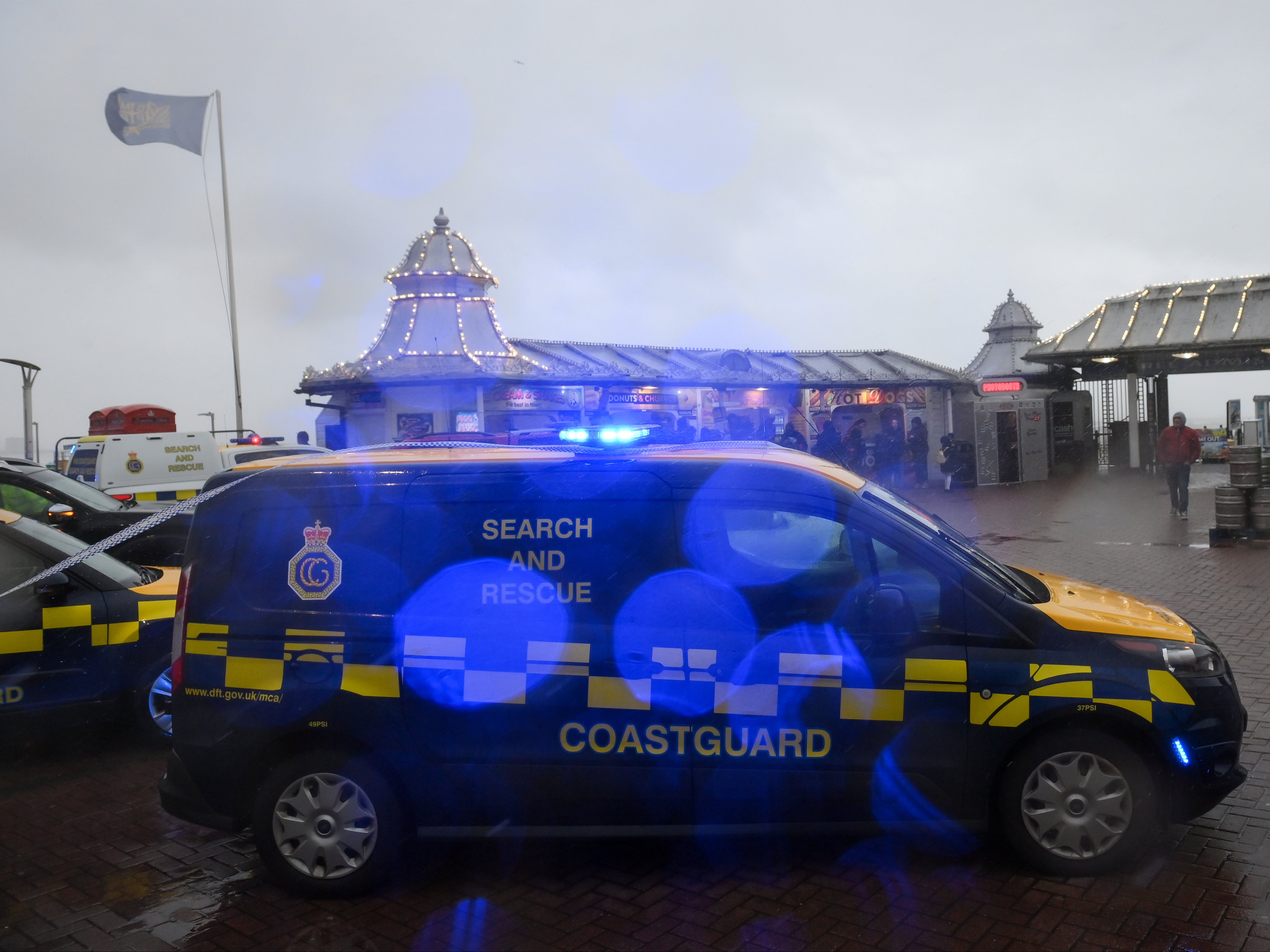 A search-and-rescue team at the Palace Pier, Brighton