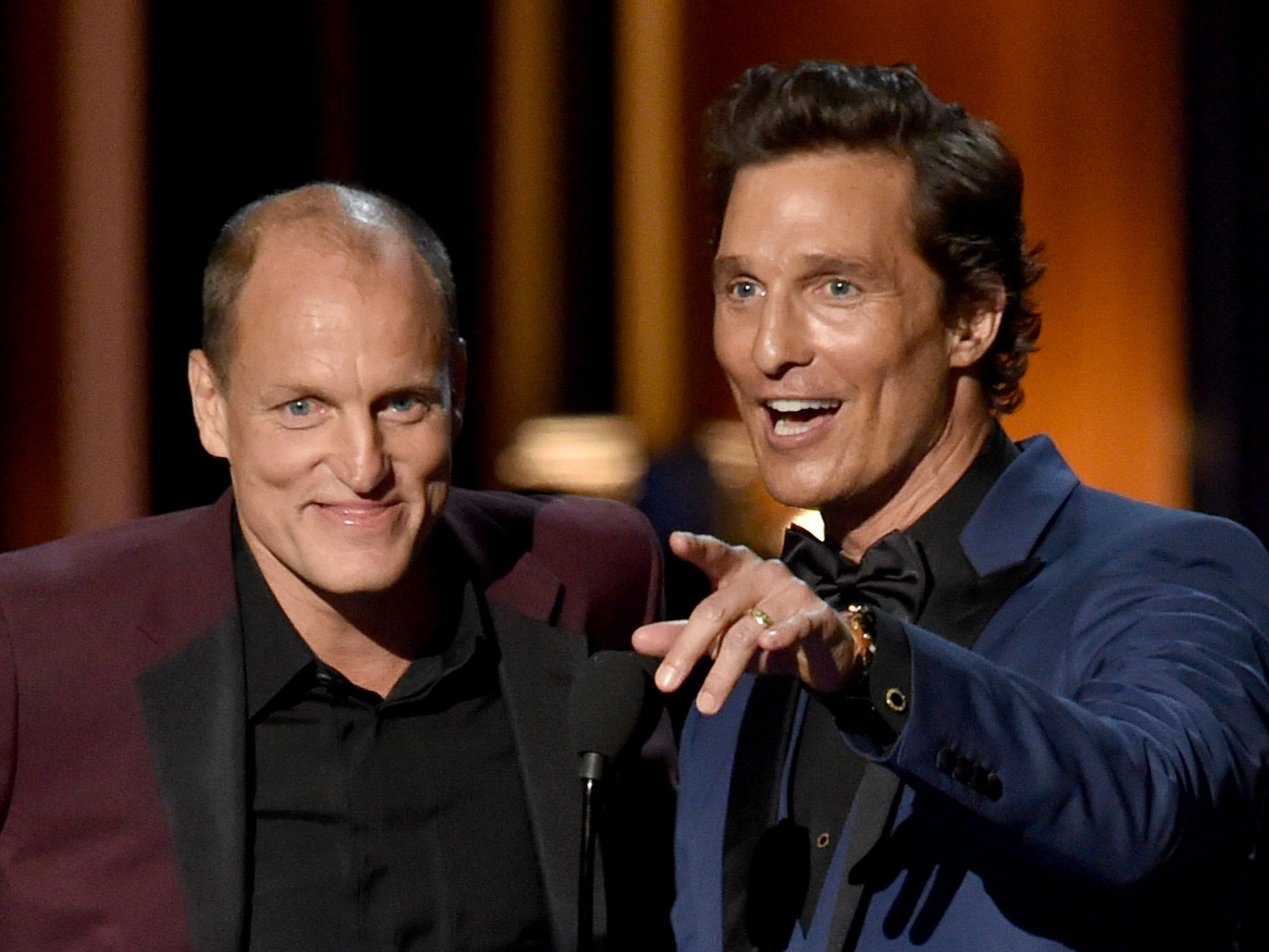 Harrelson and McConaughey at the 2014 Emmys