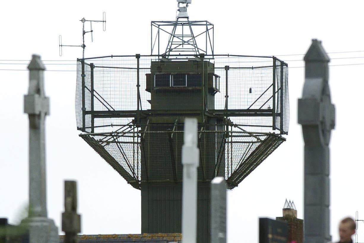 An army base in Northern Ireland during the Troubles (PA)