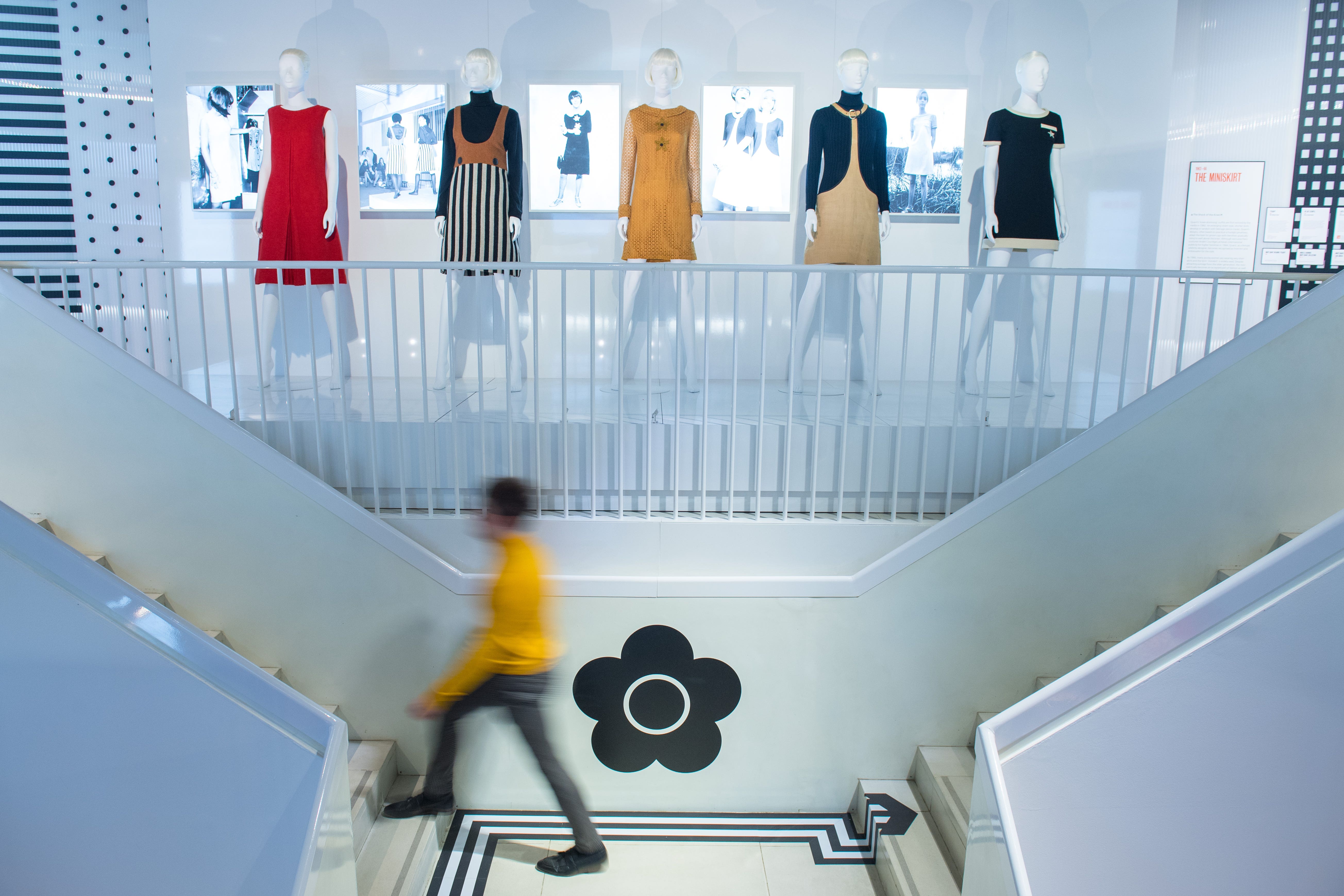 A display of dresses during a preview of the new V&A exhibition of pieces by fashion designer Dame Mary Quant (PA)