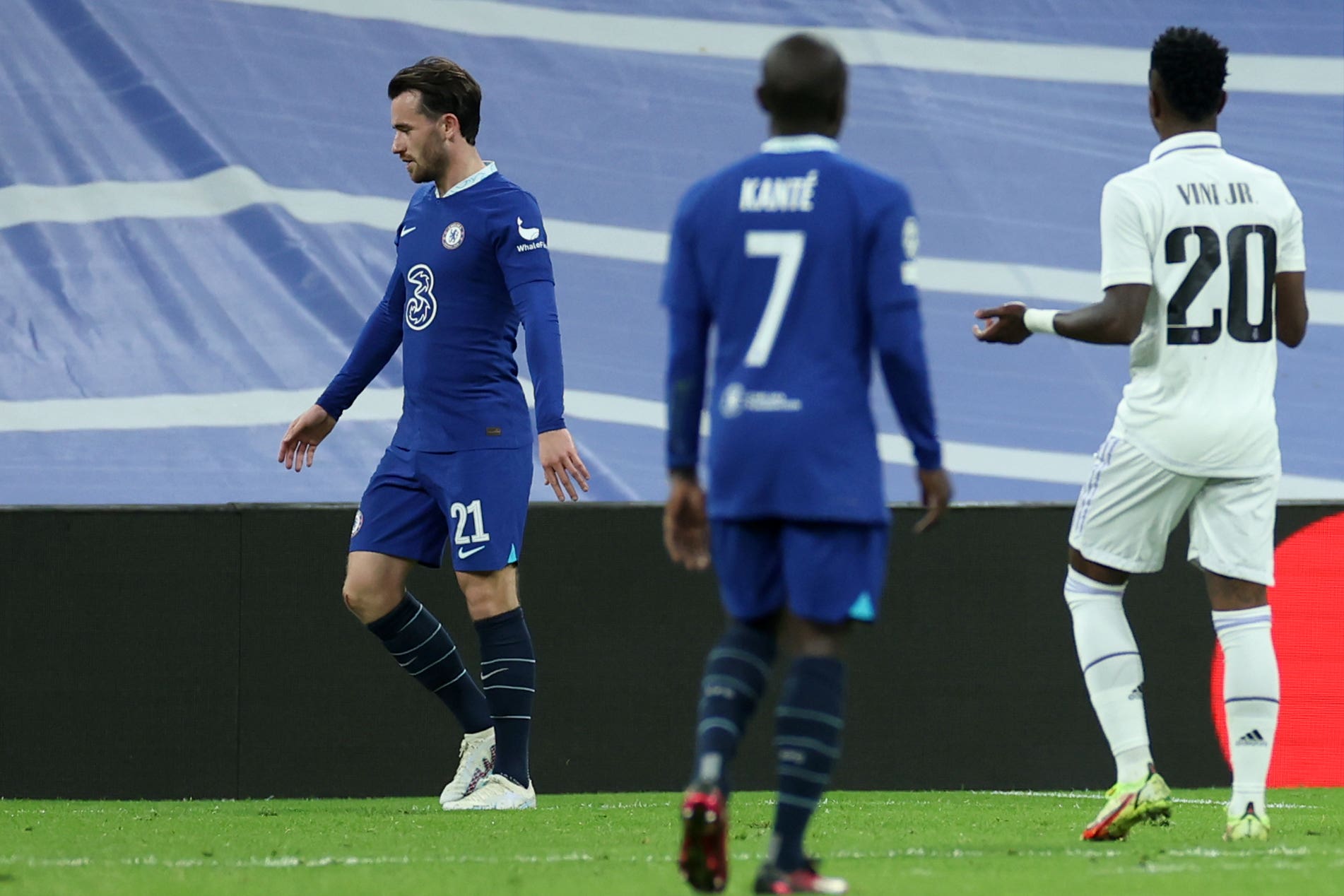 Ben Chilwell (left) has apologised after being sent off for Chelsea against Real Madrid (Isabel Infantes/PA)