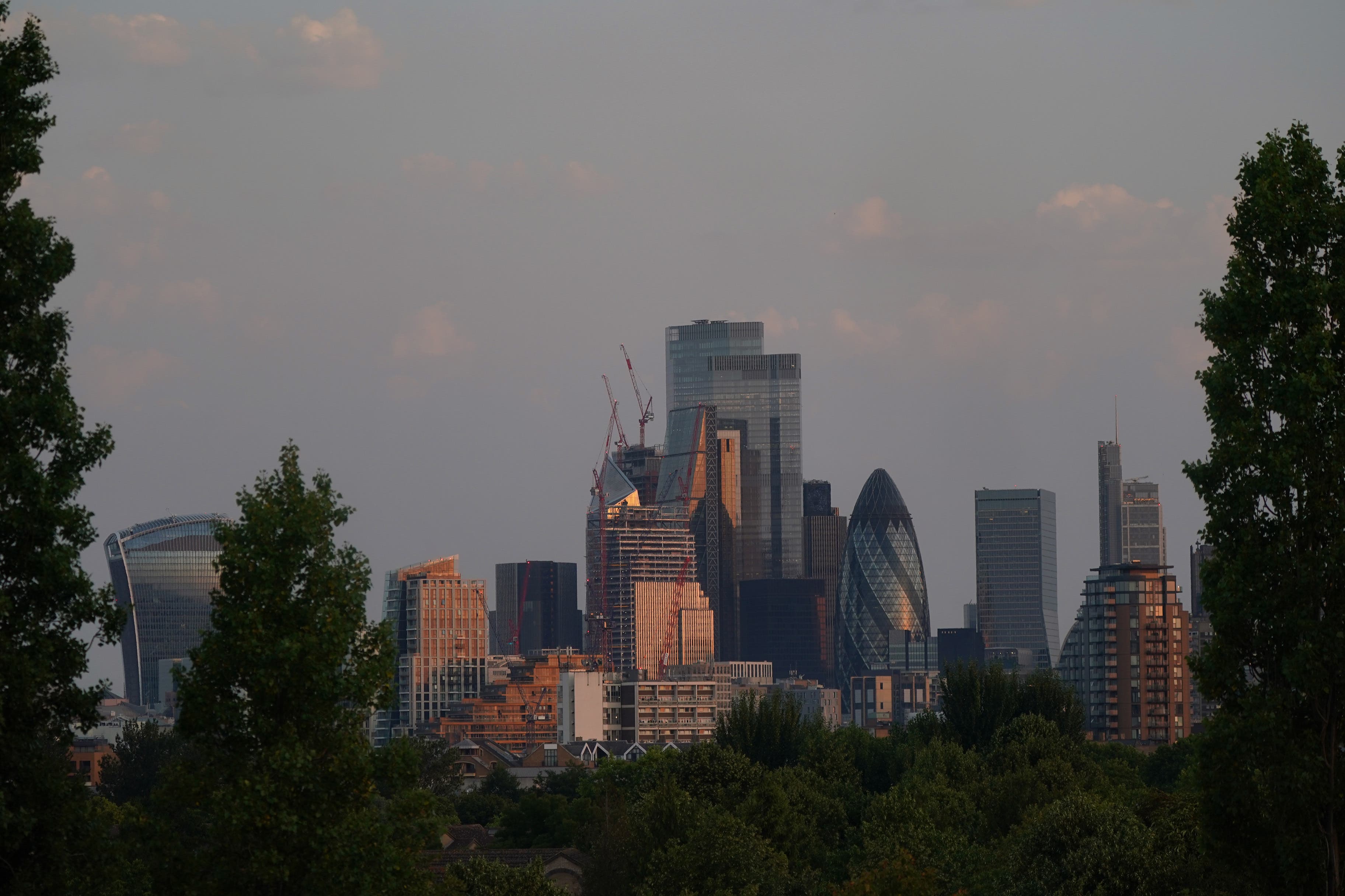 Sunshine seen on London skyline early morning