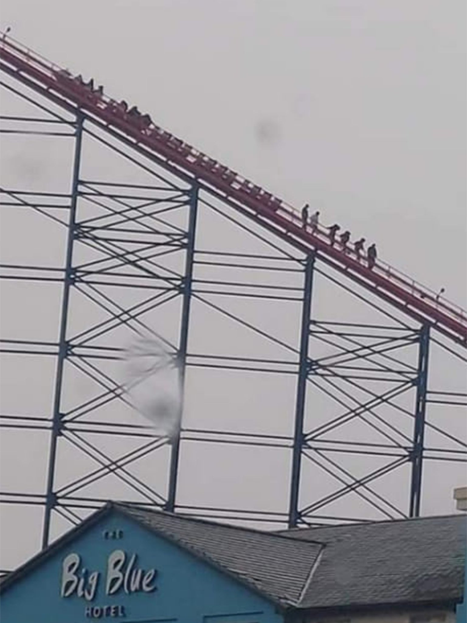 Local hotel staff captured the riders making their descent