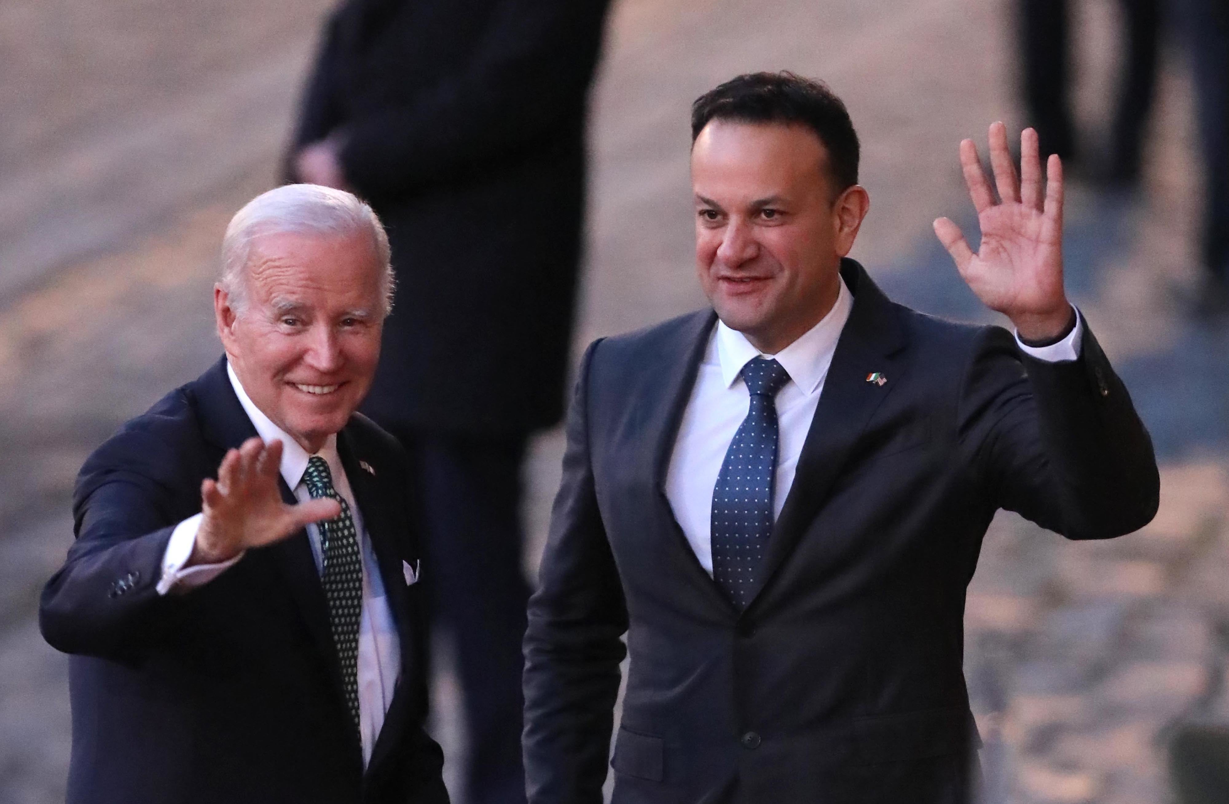 Biden arrives for a state dinner at Dublin Castle