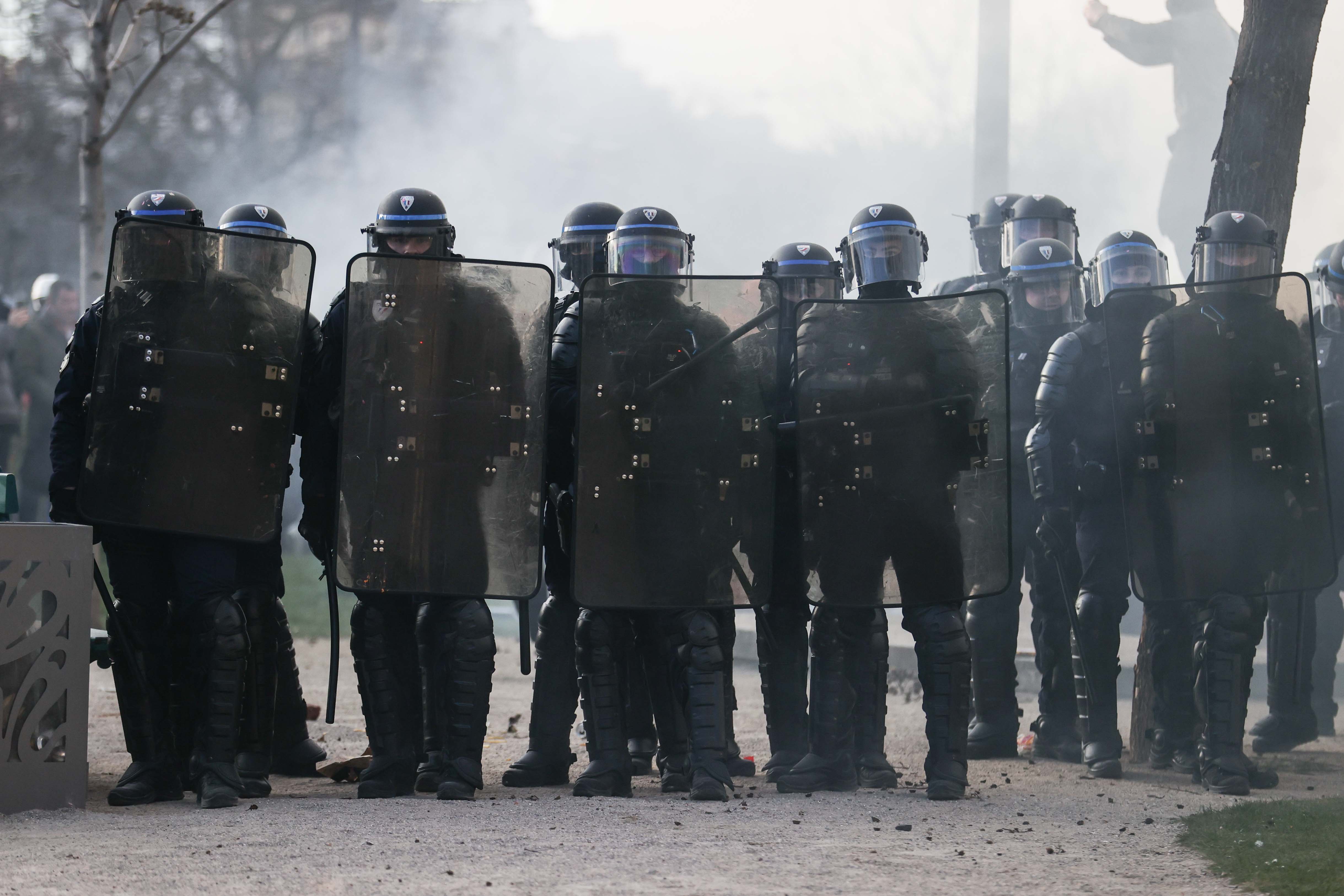 Riot police on the streets of Paris