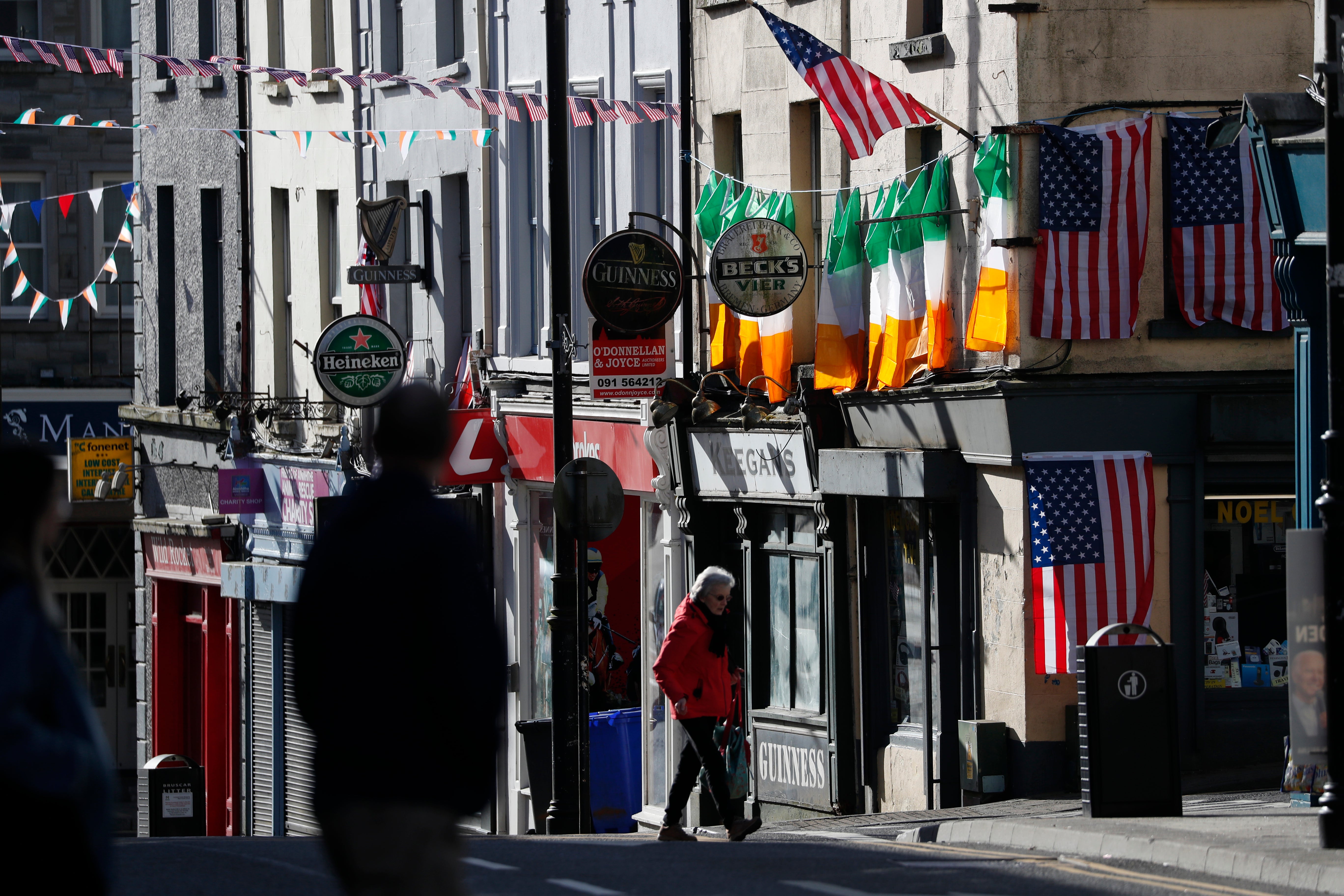 Bunting and US flags have been put up in Ballina