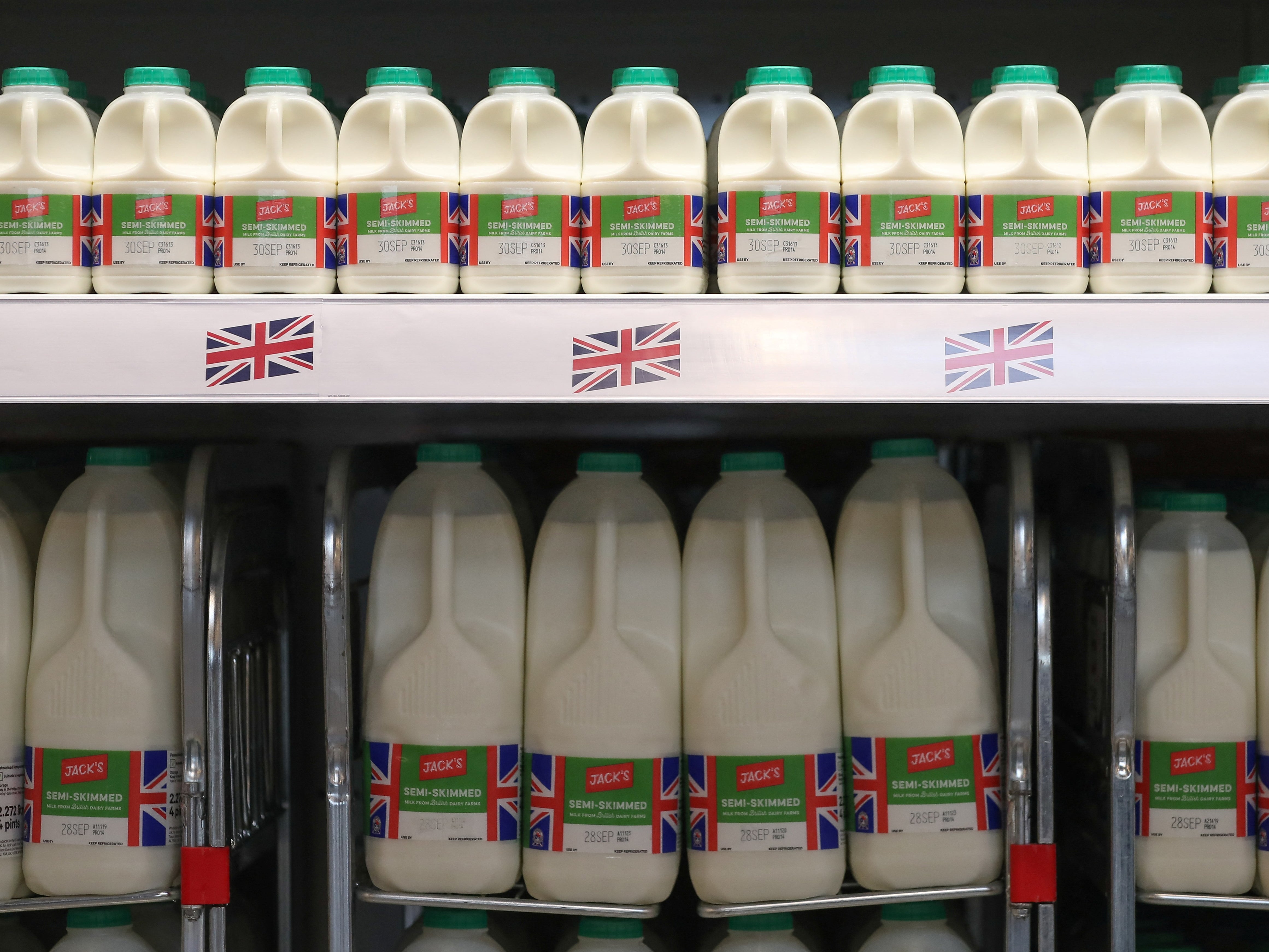 The price of a pint of milk has been cut from 95p to 90p