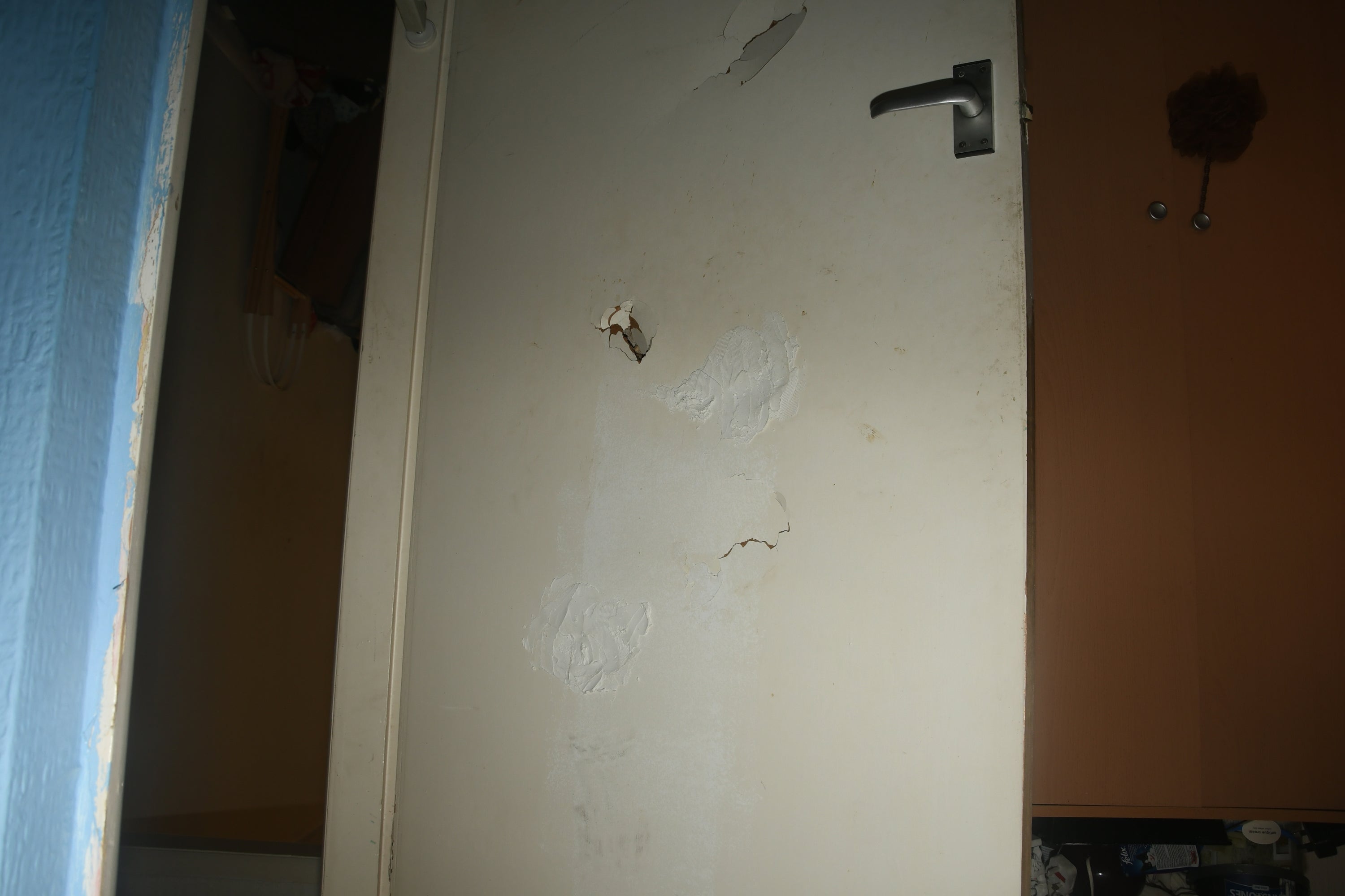 Damage to a door in the family home