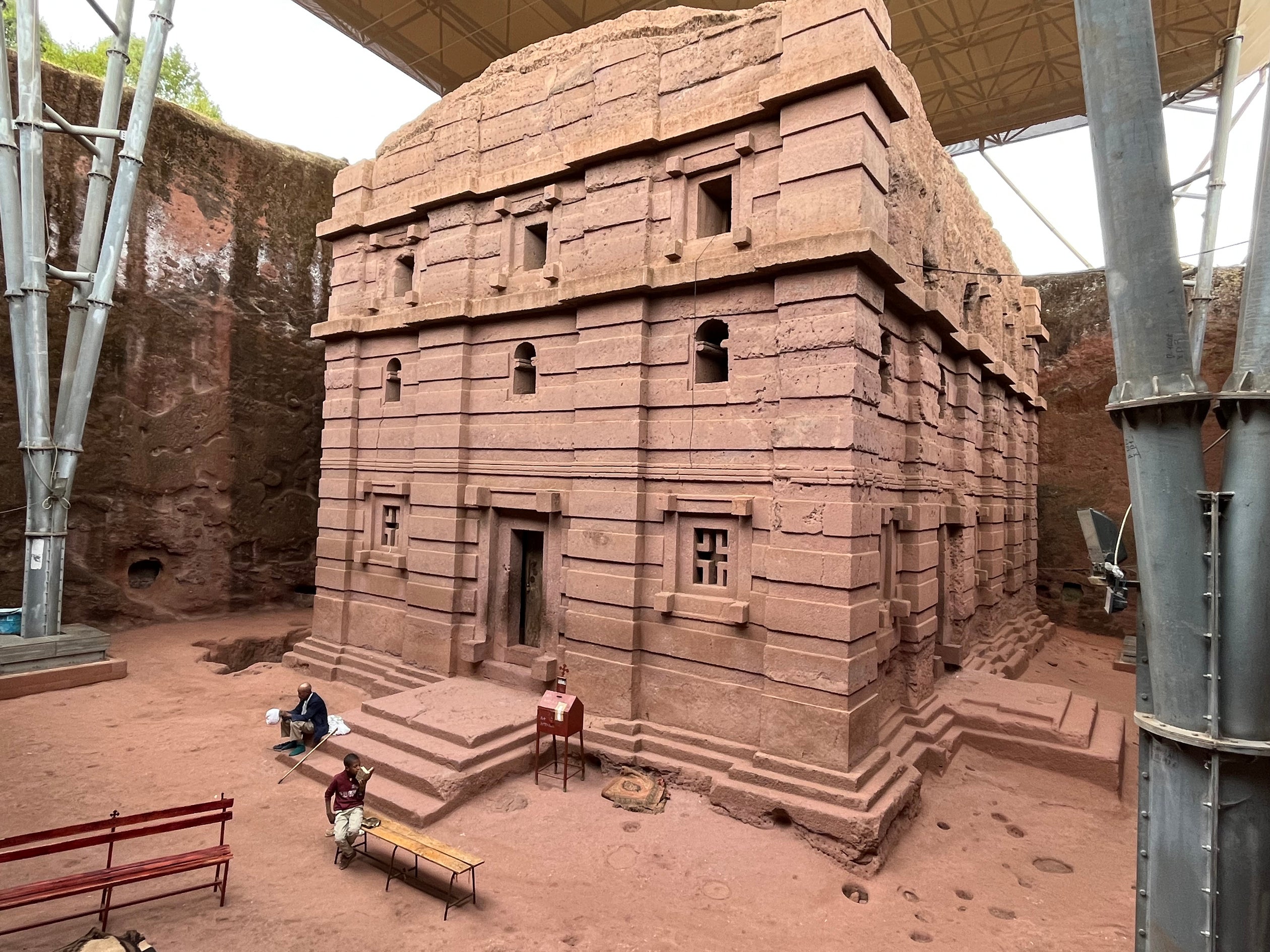 A rock-hewn church in Lalibela