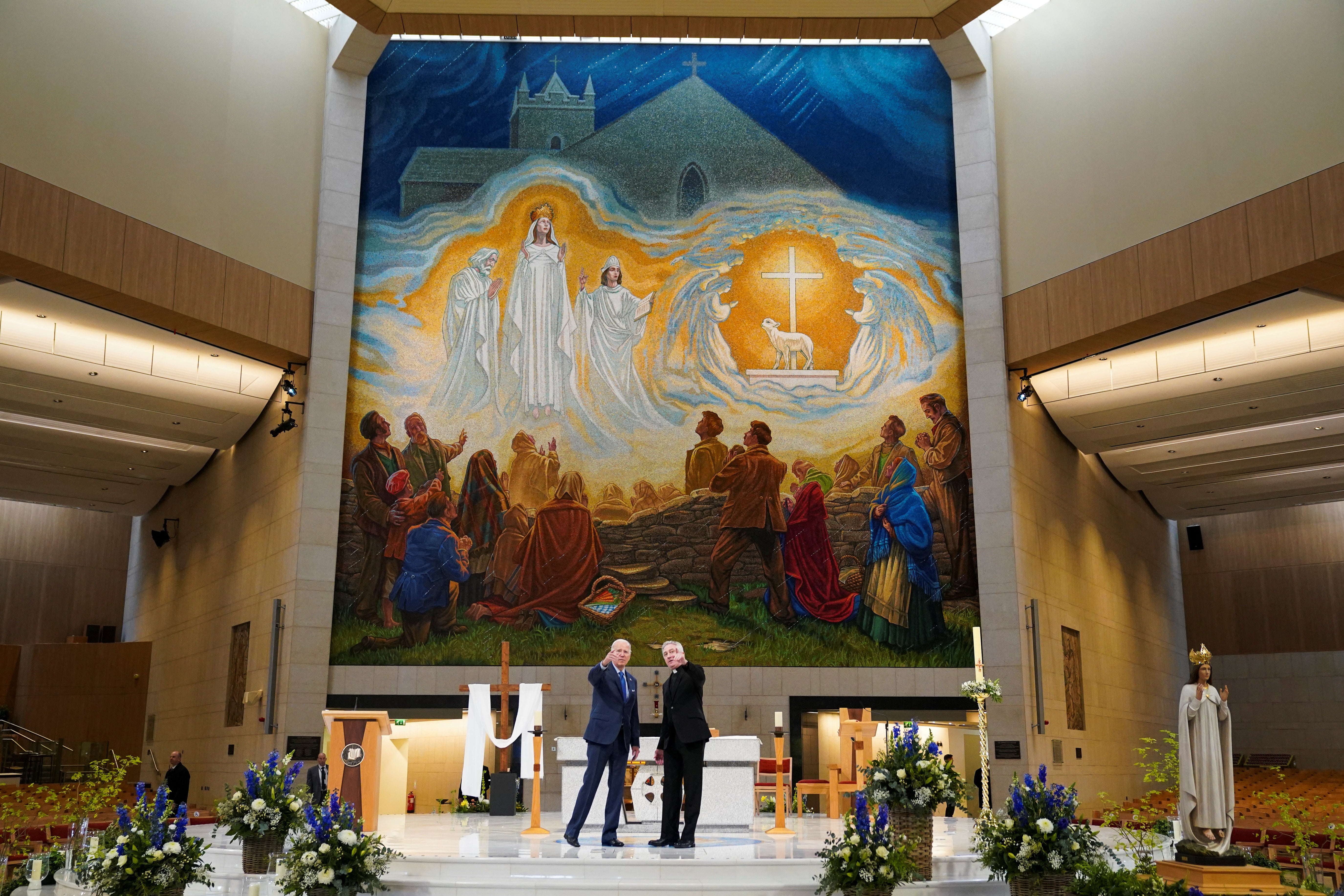 Joe Biden toured the basilica at the Knock Shrine in County Mayo