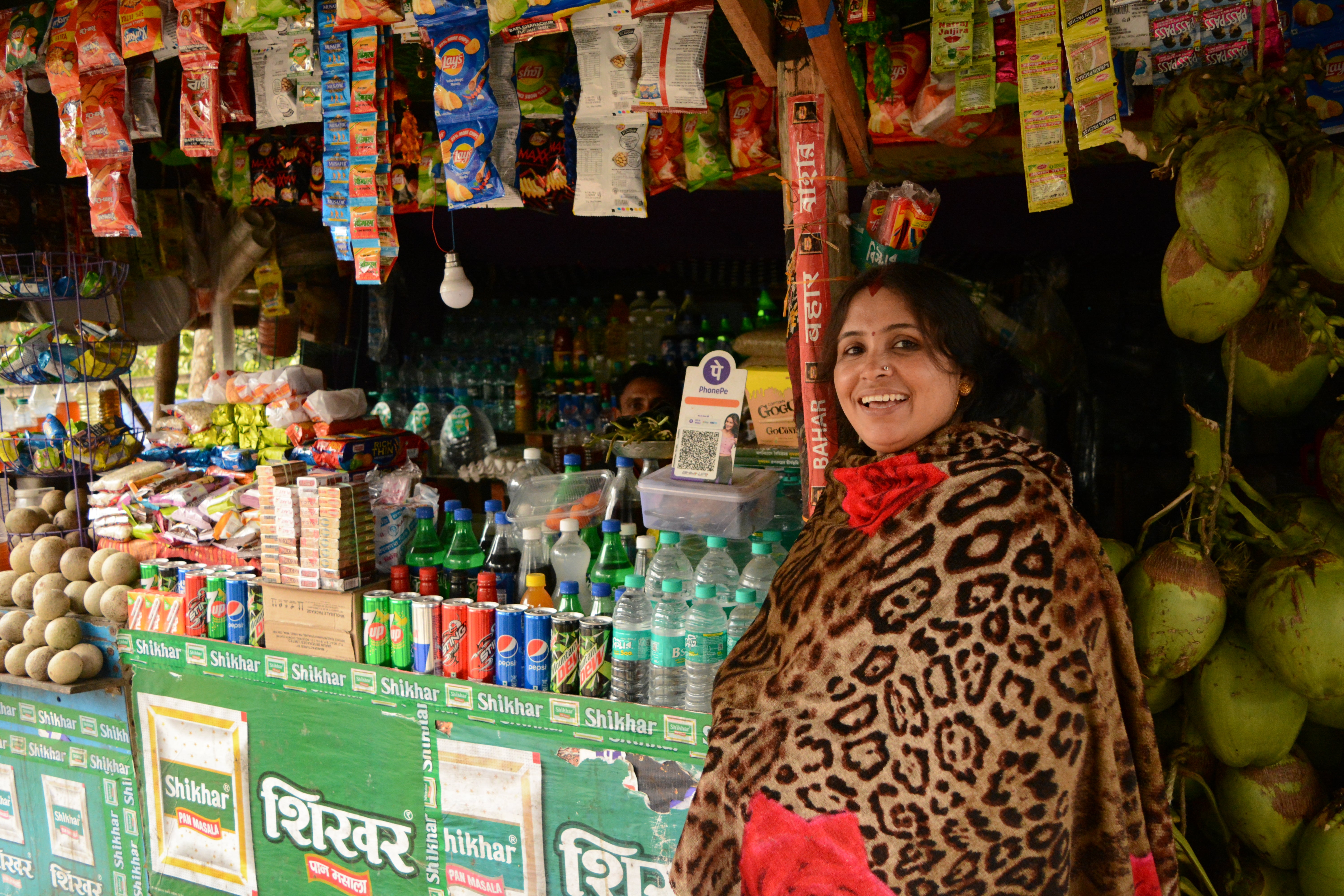 A shop at a market in Jharkhali