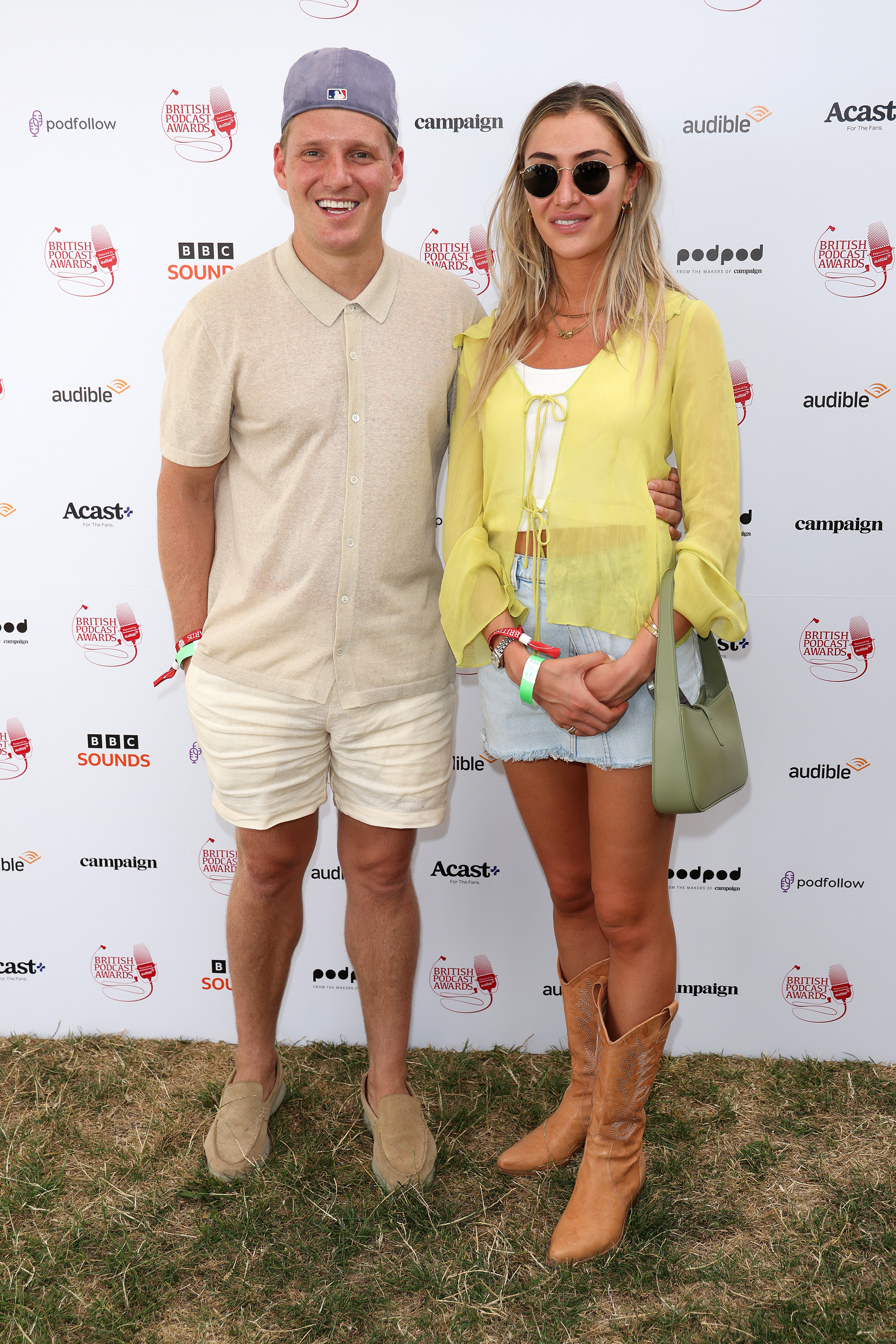 Jamie Laing and Sophie Habboo attend the British Podcast Awards 2022 at Kennington Park on July 23, 2022