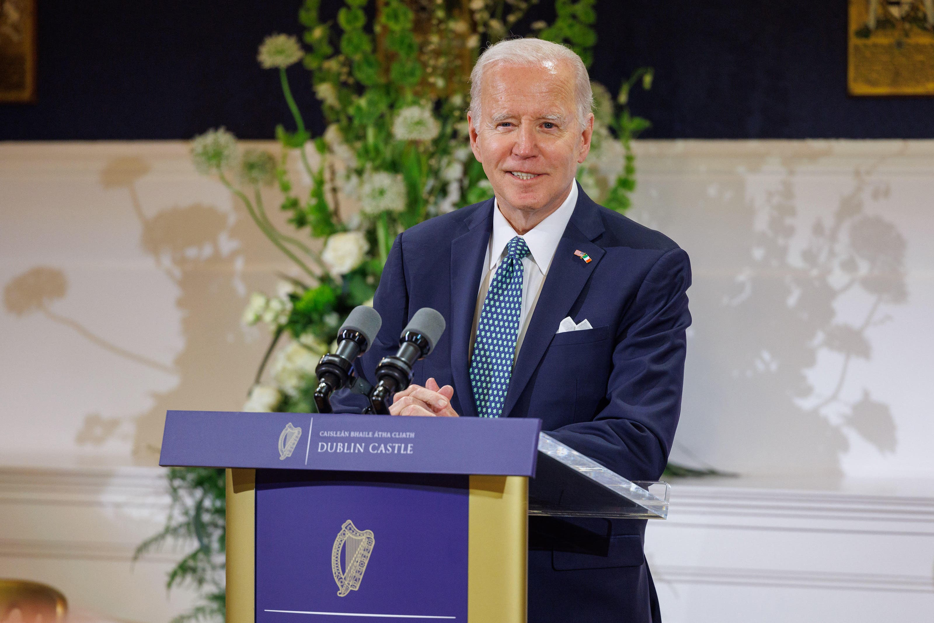 President Joe Biden was presented with a brick (Julien Behal Photography/PA)