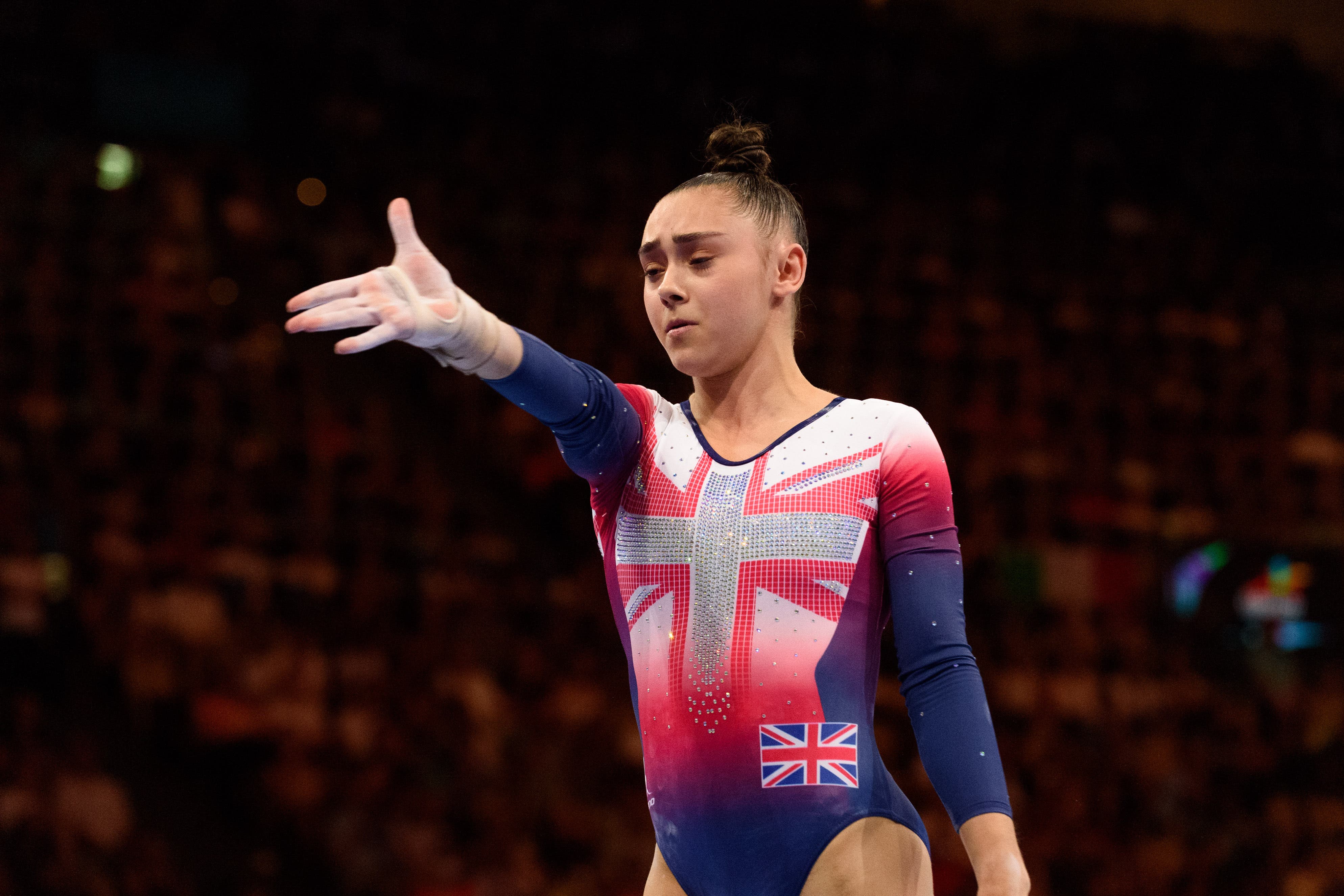 Jessica Gadirova has become Great Britain’s second European all-around women’s champion (Sven Beyrich via DPA)