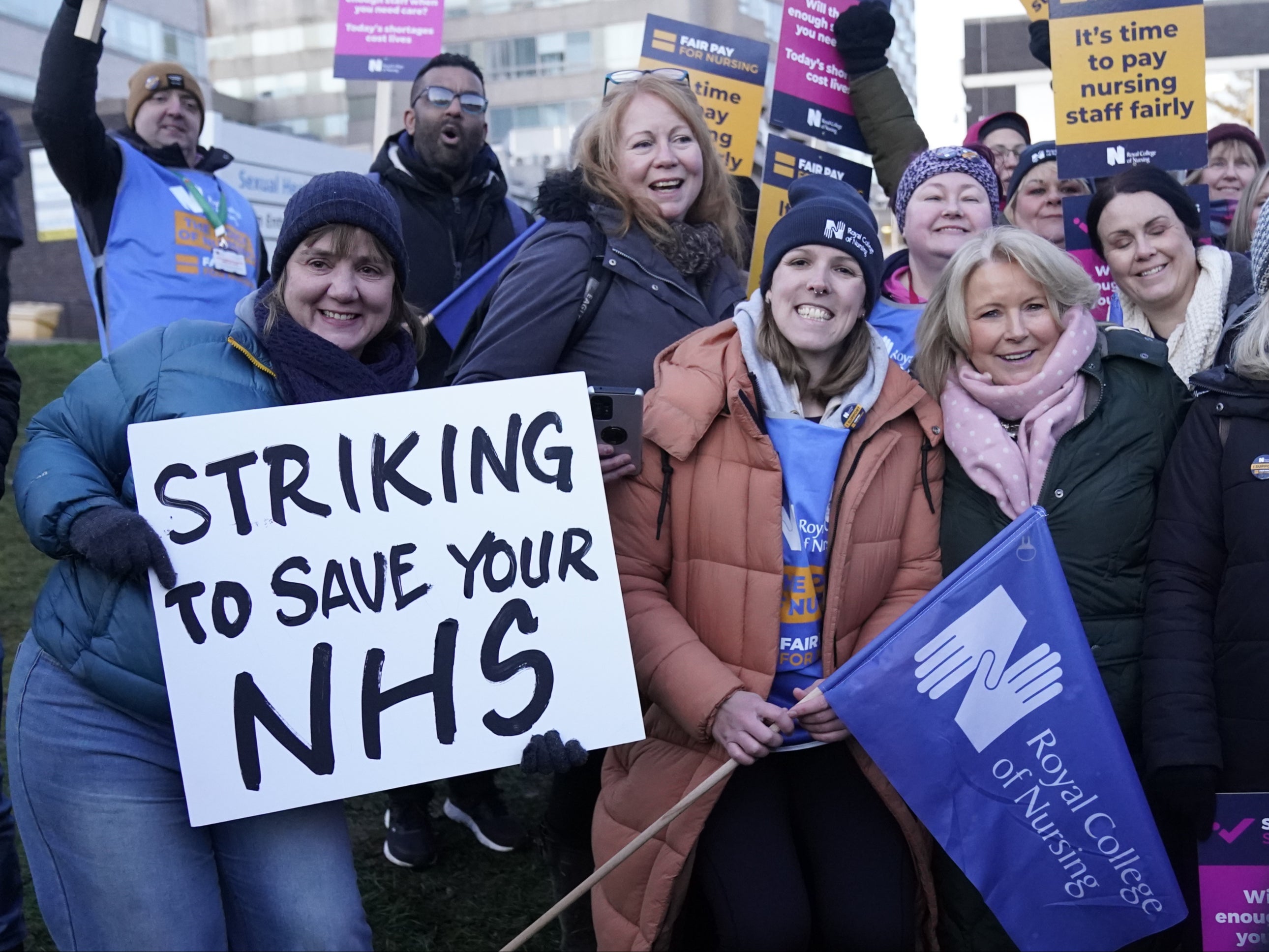 Royal College of Nursing members on the picket line