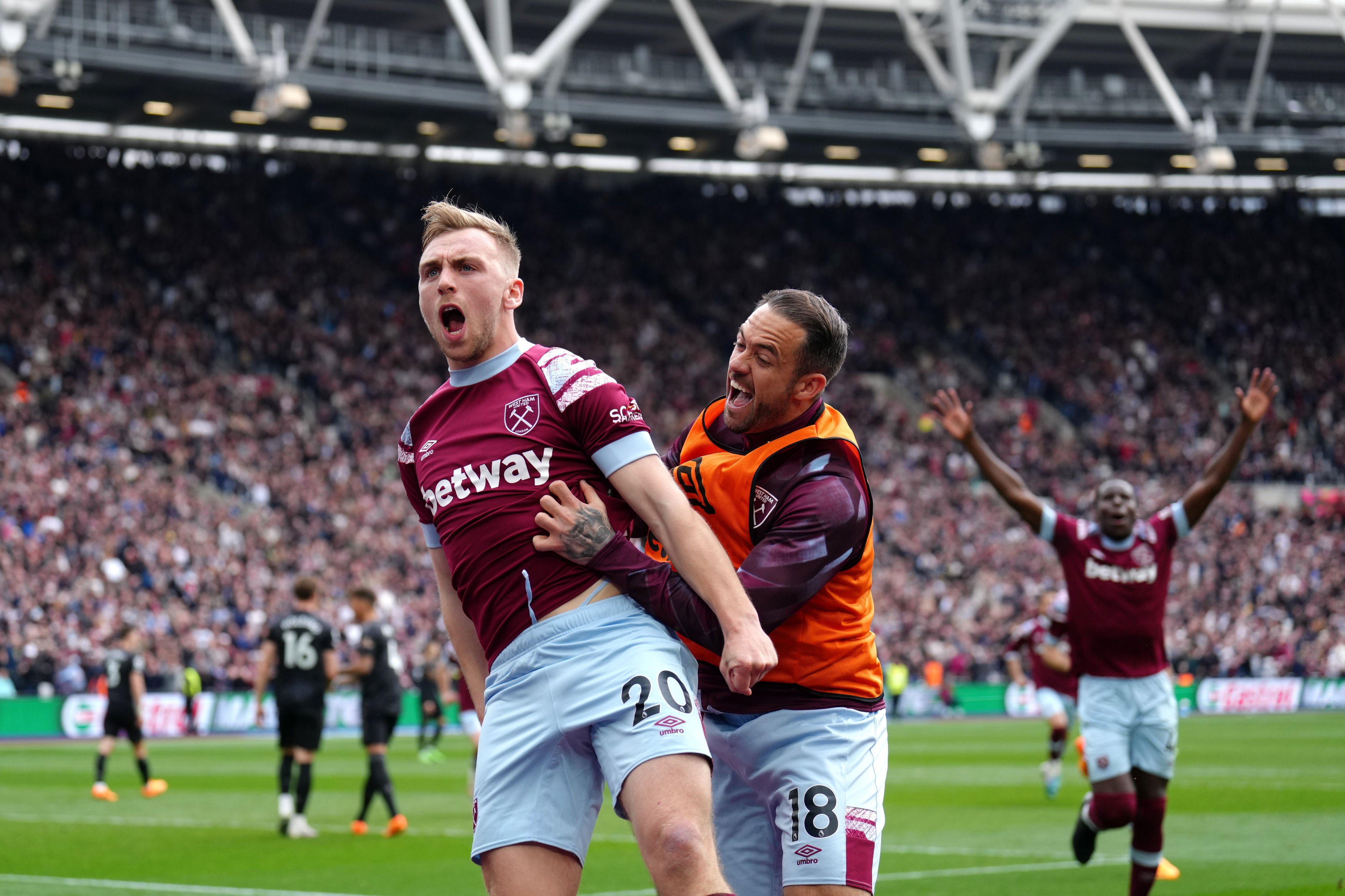 Jarrod Bowen after scoring West Ham's second goal