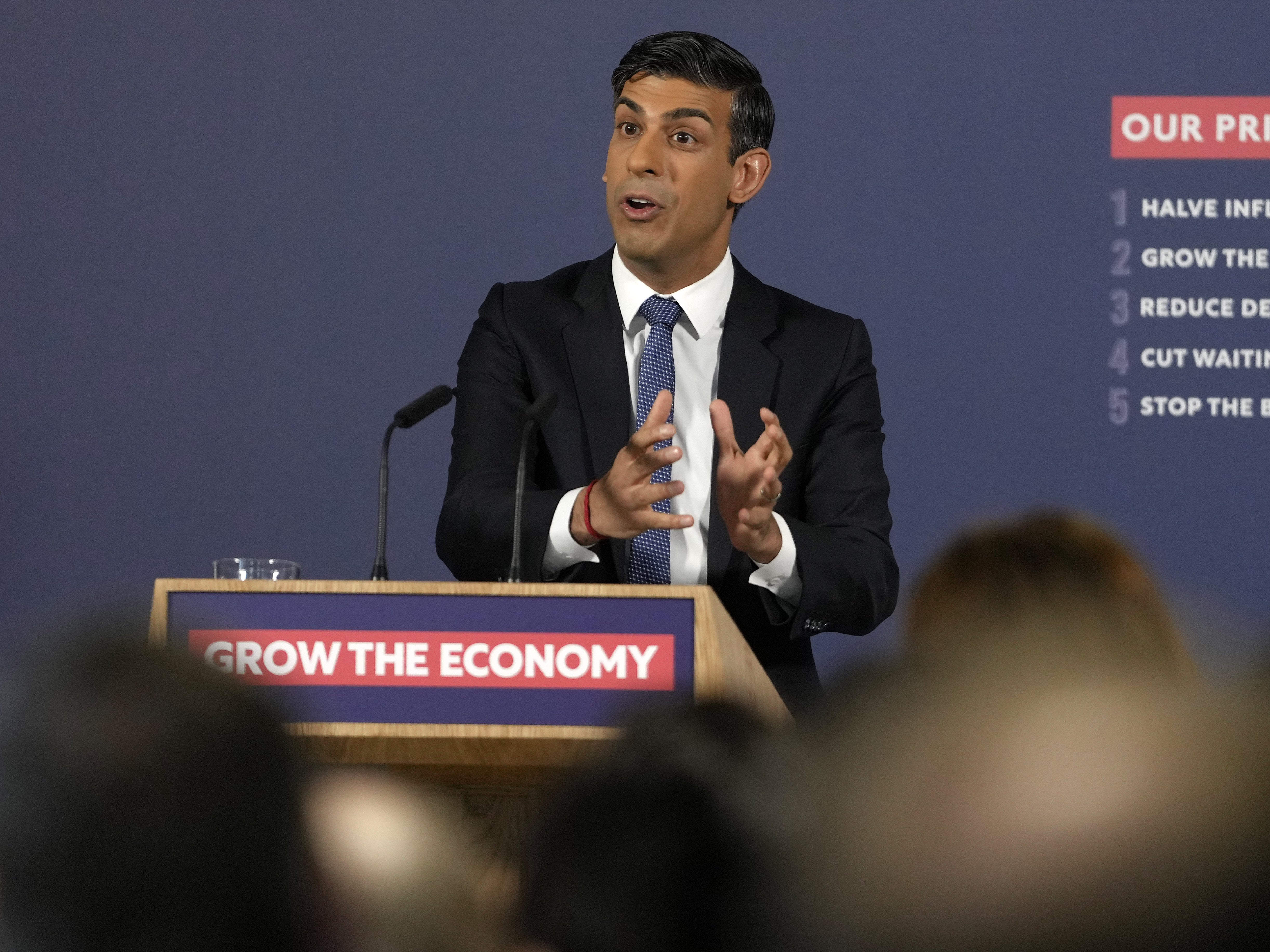 Rishi Sunak giving a speech on education at London Screen Academy