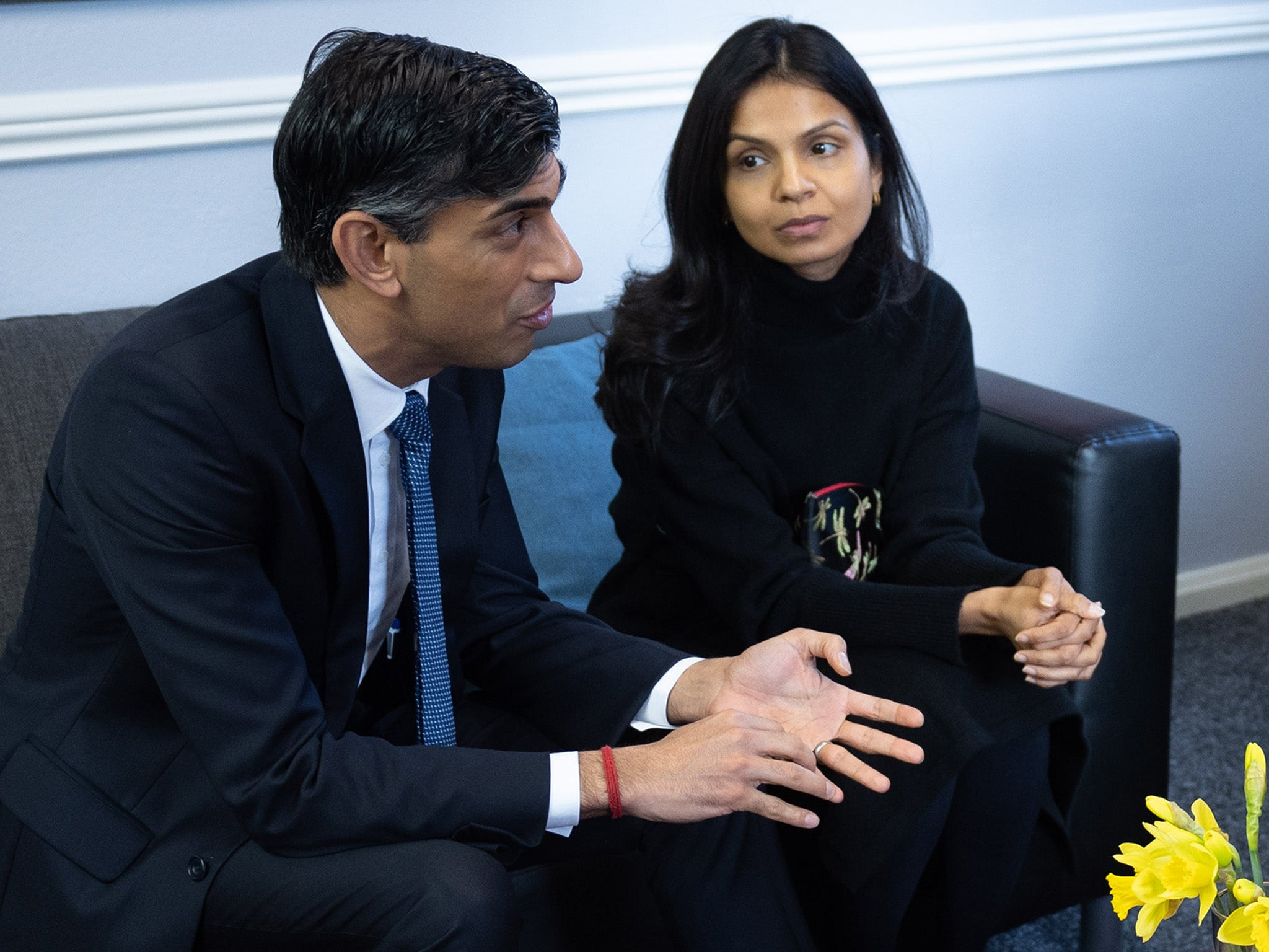 Rishi Sunak and his wife Akshata Murty visit childcare hub