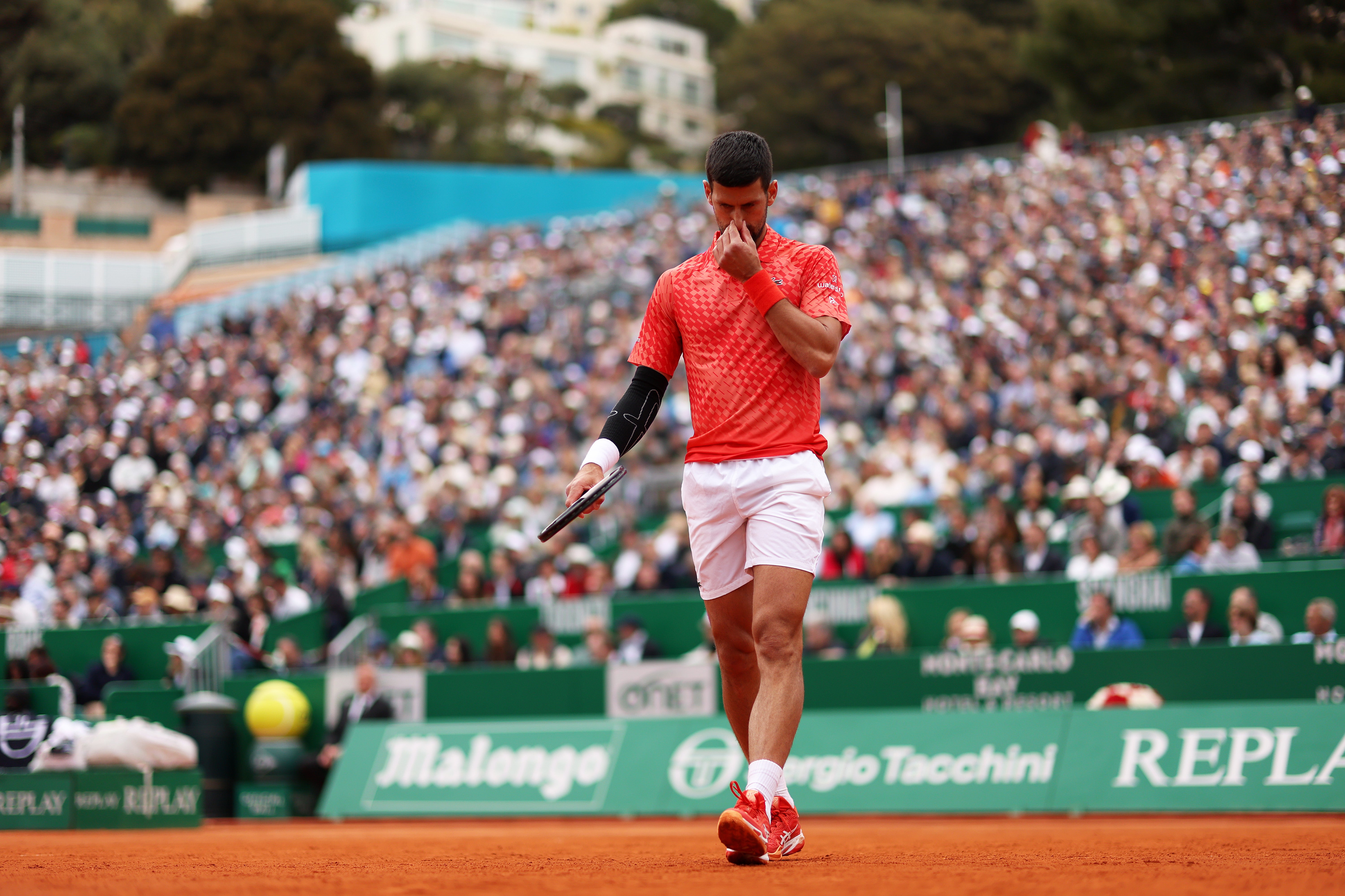 Djokovic wore strapping on his right arm in Monte Carlo