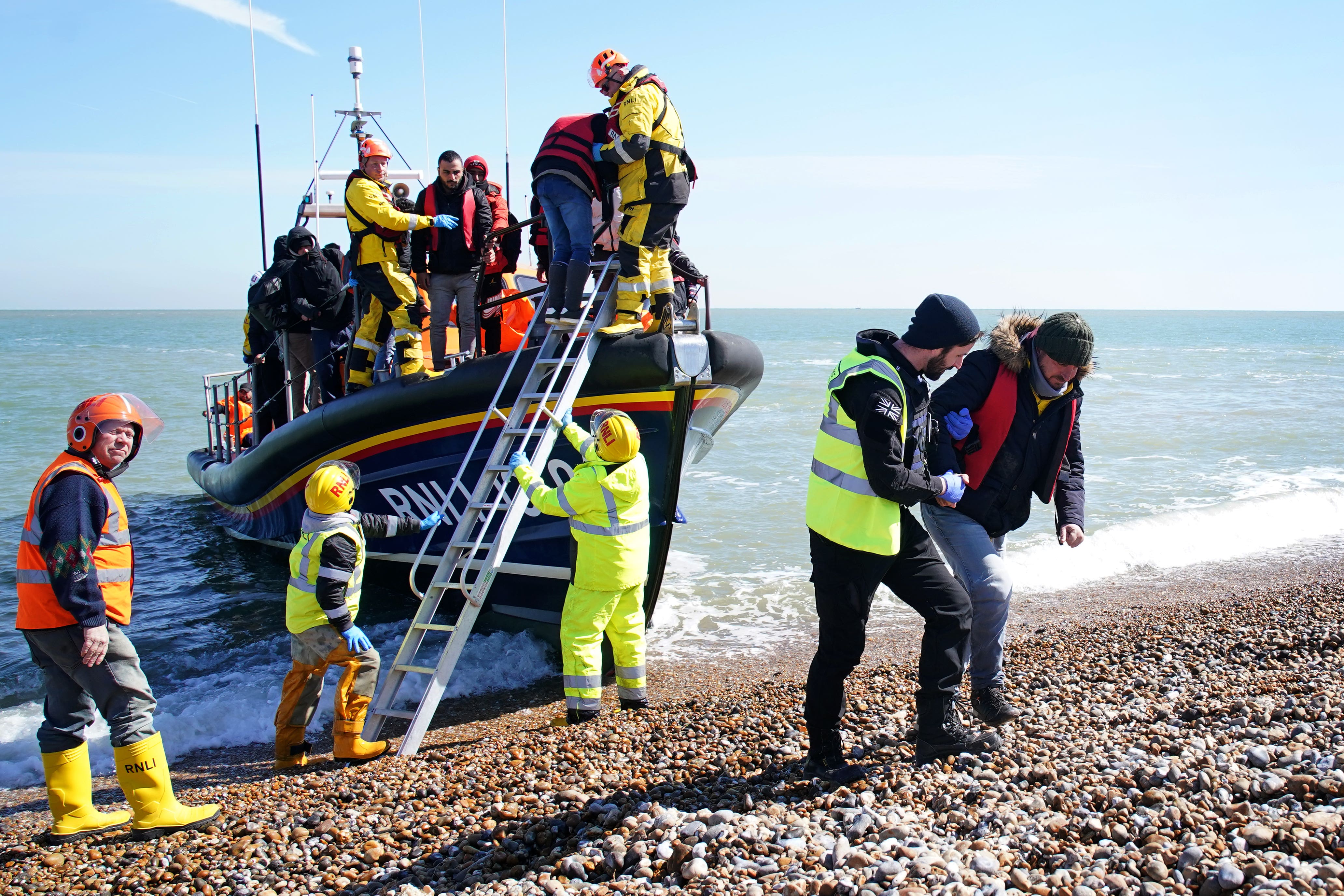 More than 5,000 migrants have arrived in the UK after crossing the Channel so far this year (Gareth Fuller/PA)