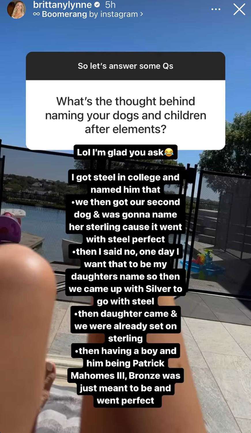 Brittany Mahomes says daughter Sterling’s name was originally meant for her dog