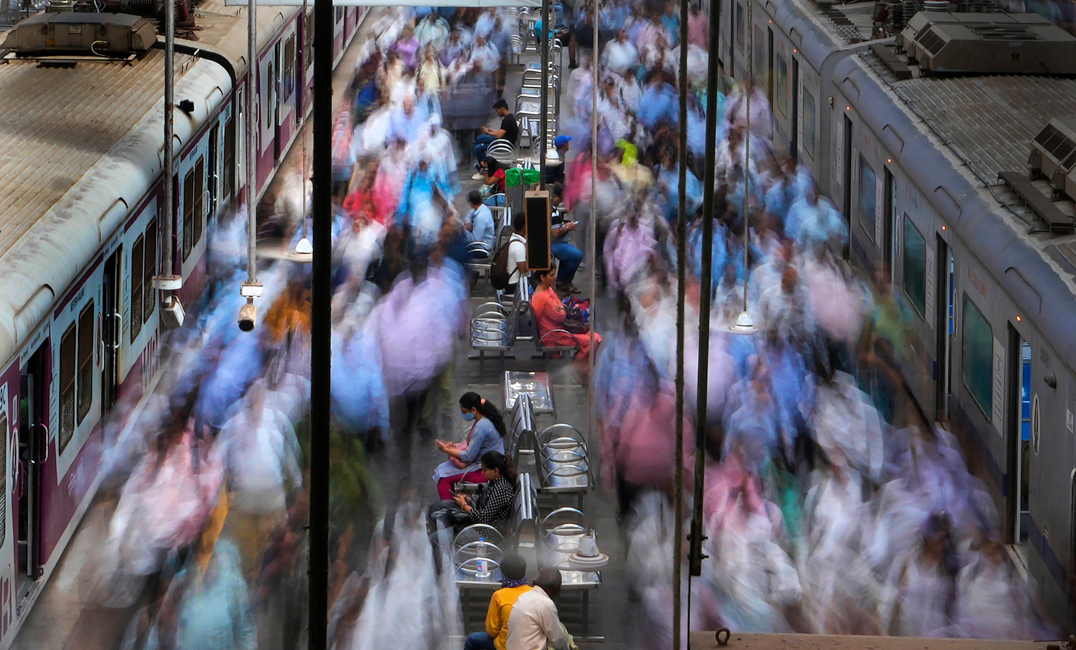 A general view of churchgate station during peak hours in Mumbai, India, Thursday, 20 March 20 2023