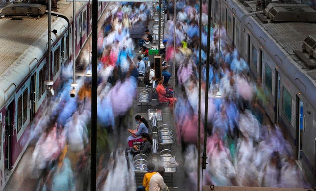 <p>Rush hour at Mumbai’s Churchgate station, now renamed Chintamanrao Deshmukh station</p>