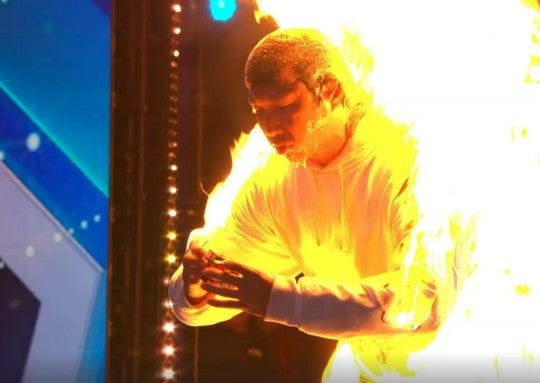 ‘BGT’ contestant does Rubik’s cube while on fire