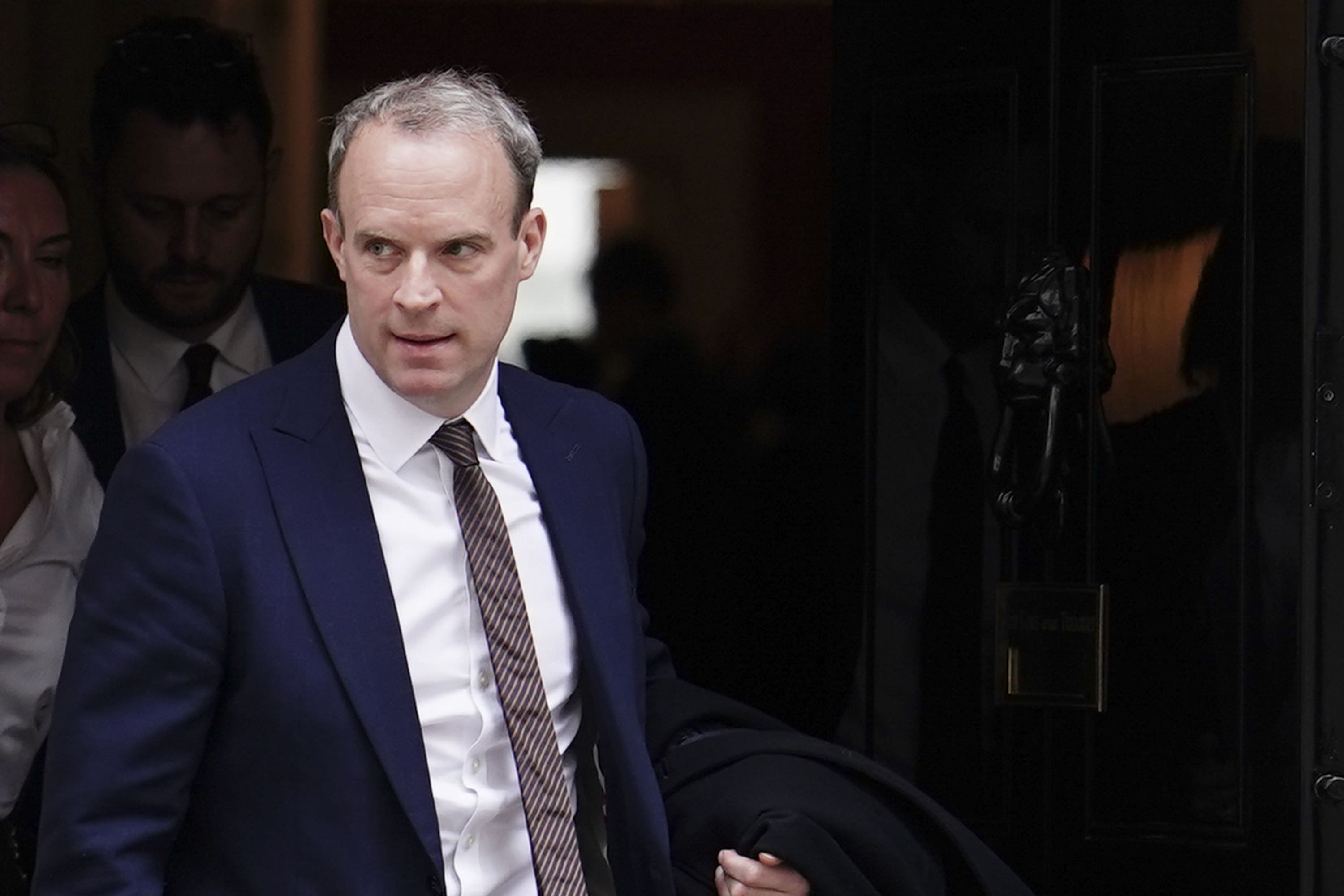 Deputy Prime Minister Dominic Raab leaves 10 Downing Street, London, following a Cabinet meeting earlier this week (Jordan Pettitt/PA)