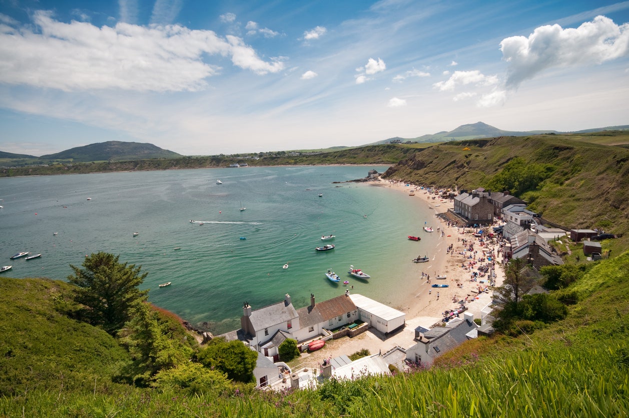 Portmeirion Beach during the summer