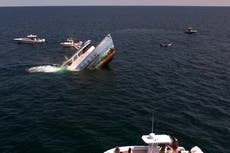 Moment ship deliberately sunk to create artificial reef