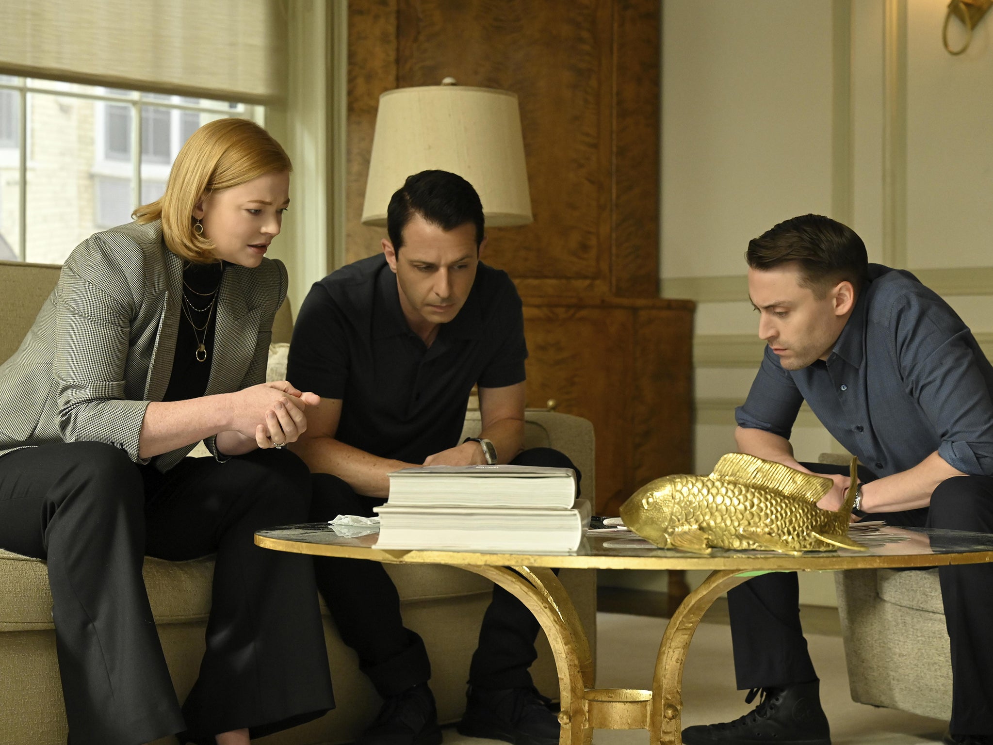 Sarah Snook, Jeremy Strong and Kieran Culkin in ‘Succession’