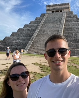 Nathan, right, in Mexico with his partner