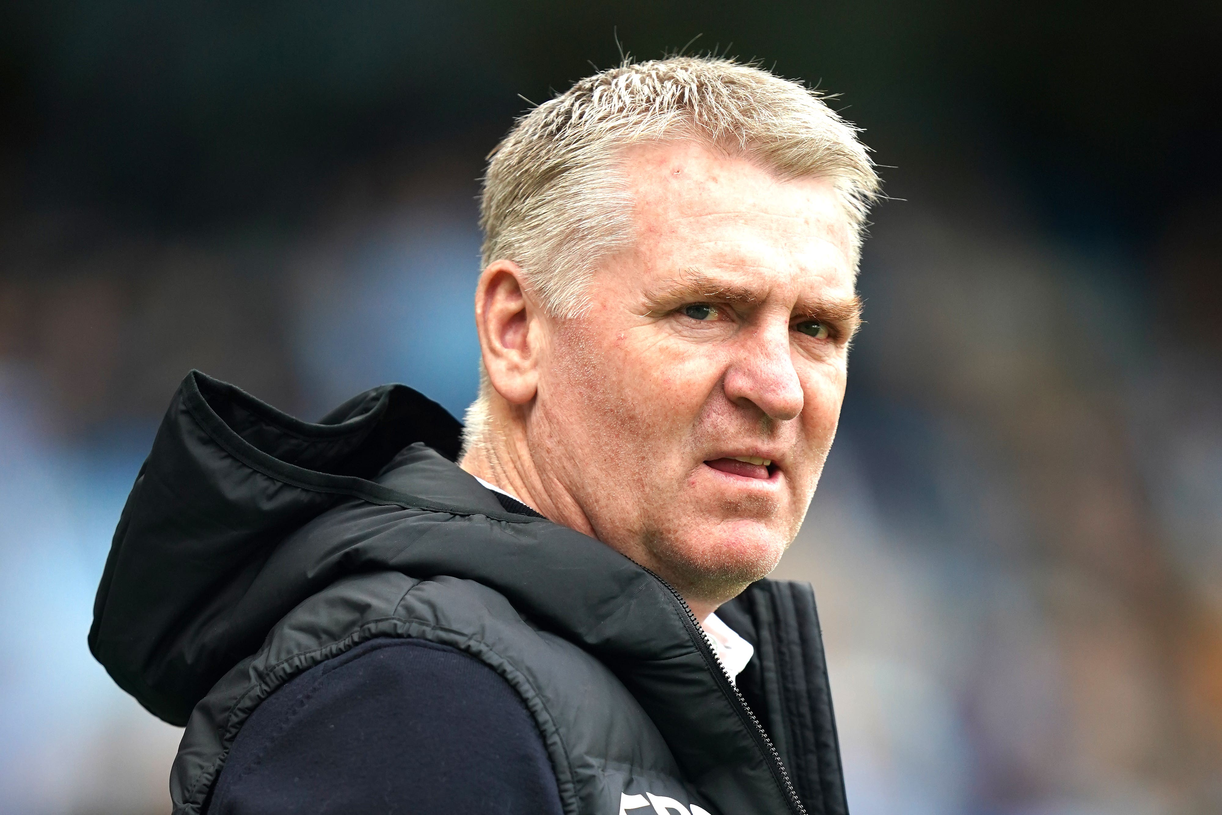 Leicester manager Dean Smith welcomes Wolves on Saturday. (Nick Potts/PA)