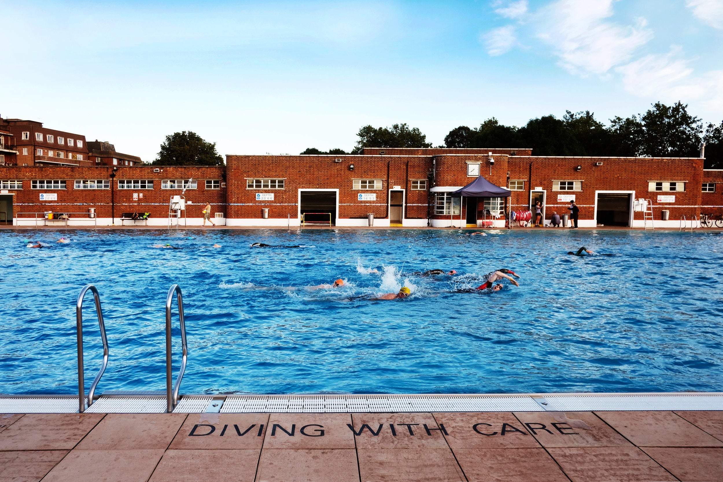 Swimmers in Parliament Hill Lido