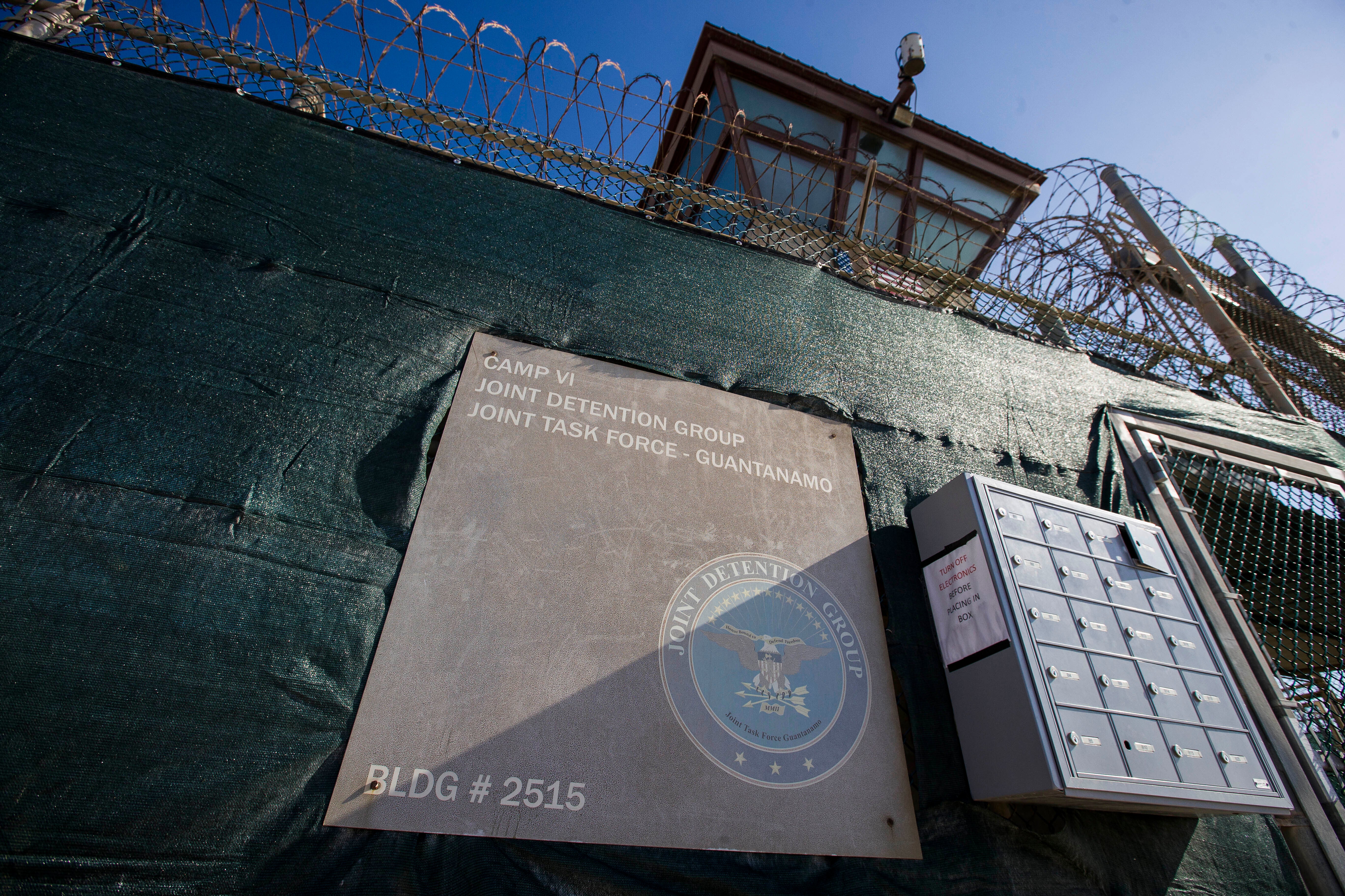 The control tower of Camp VI detention facility is seen on April 17, 2019, in Guantanamo Bay Naval Base, Cuba